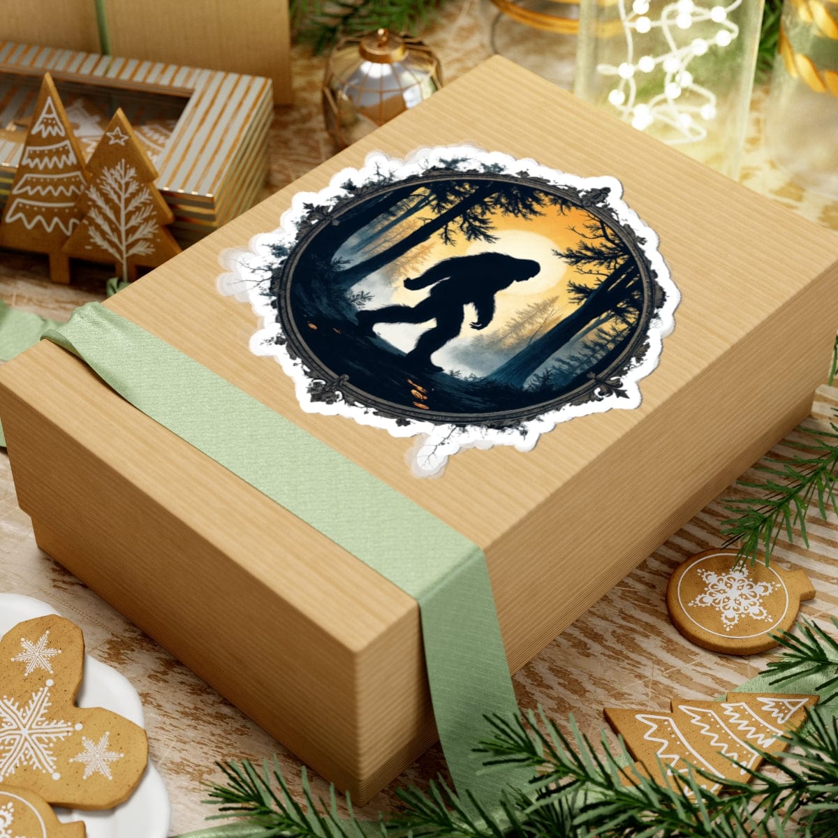 Printify Paper products In Search of Sasquatch - Bigfoot & Legends Kiss-Cut Stickers