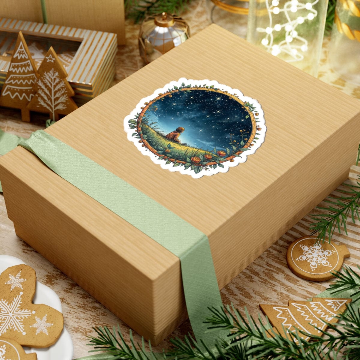 Printify Paper products Keep Your Eyes on the Skies - UFO & Cosmic Kiss-Cut Stickers