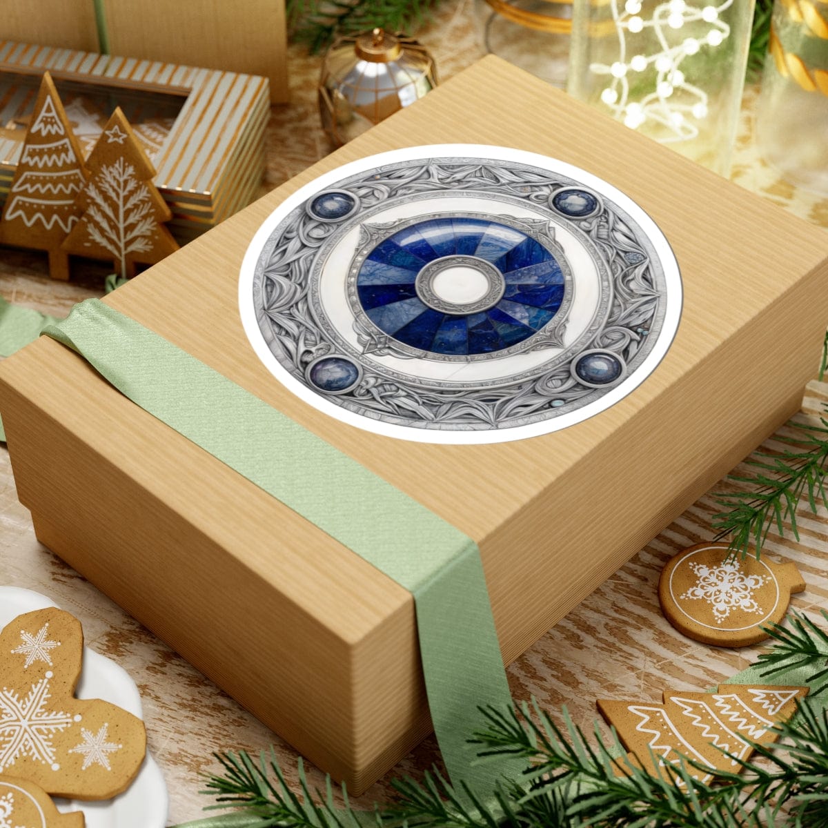 Printify Paper products Lapis Lazuli - Crystals & Gemstones Kiss-Cut Stickers