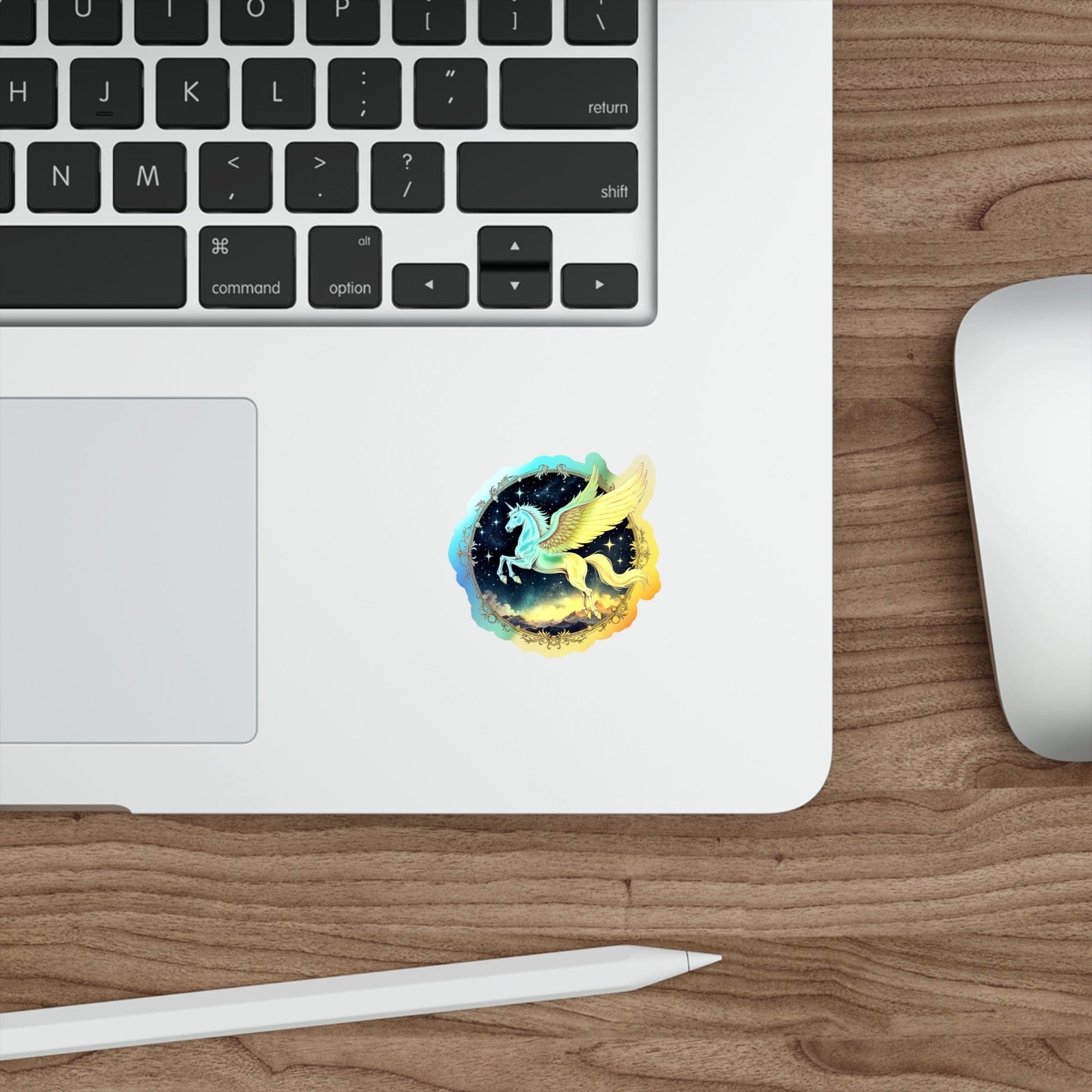 Printify Paper products Light Unicorn Pegasus Alicorn- Holographic Die-Cut Sticker