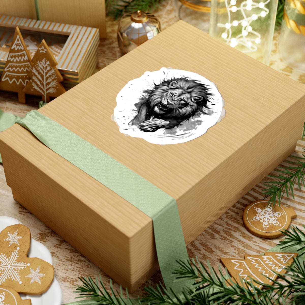 Printify Paper products Lion Charge - Wild & Fierce Kiss-Cut Stickers