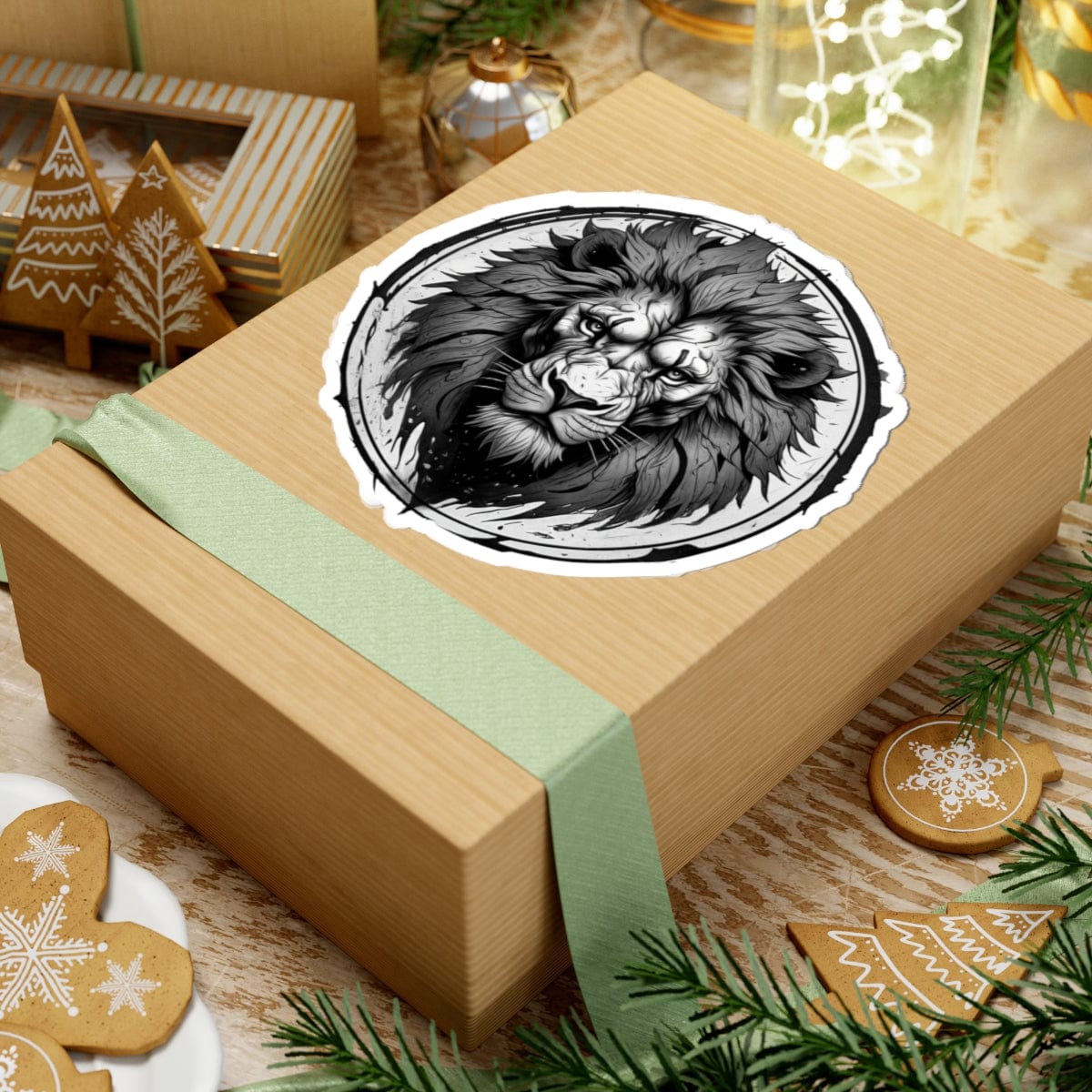 Printify Paper products Lion Head - Wild & Fierce Kiss-Cut Stickers