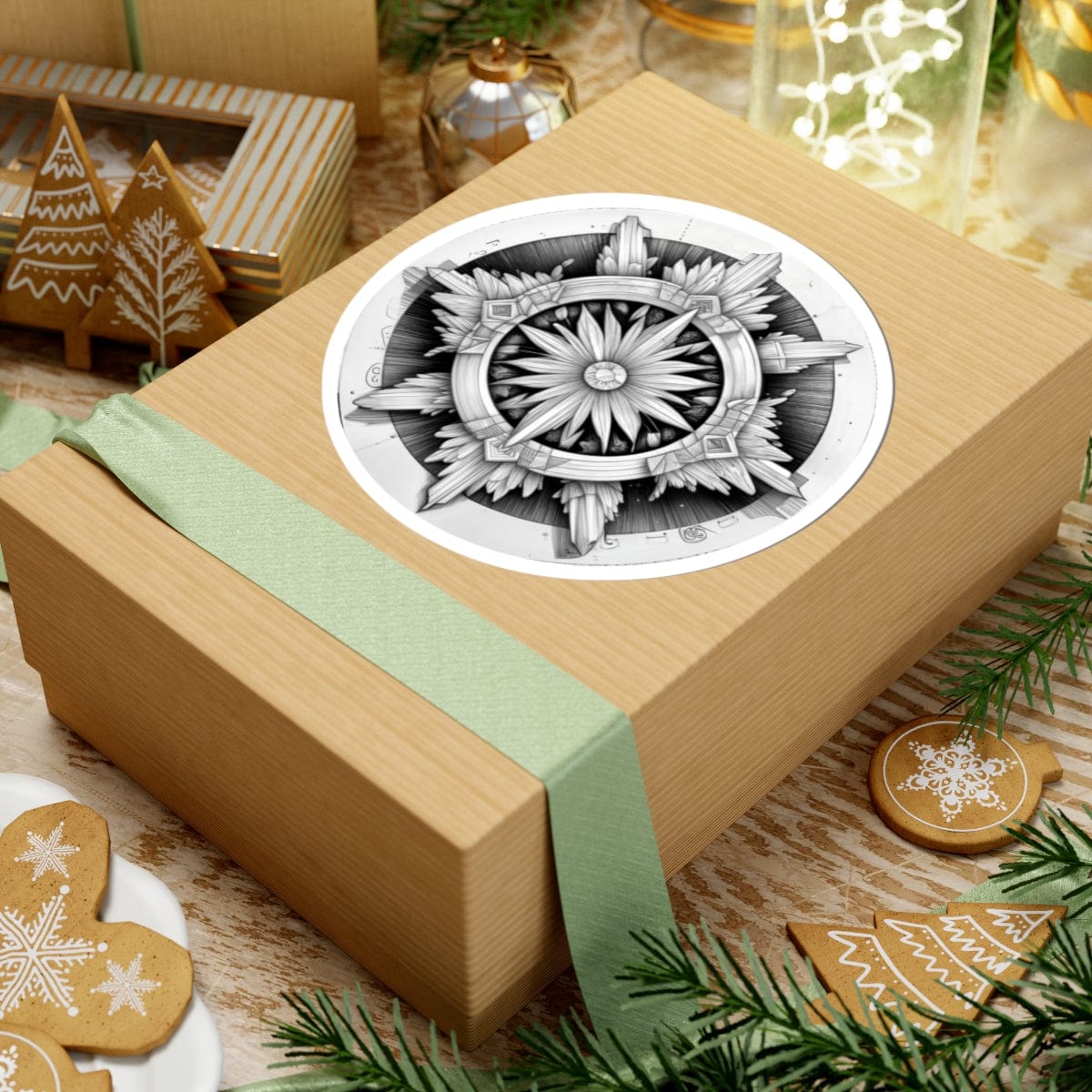 Printify Paper products Selenite - Crystals & Gemstones Kiss-Cut Stickers