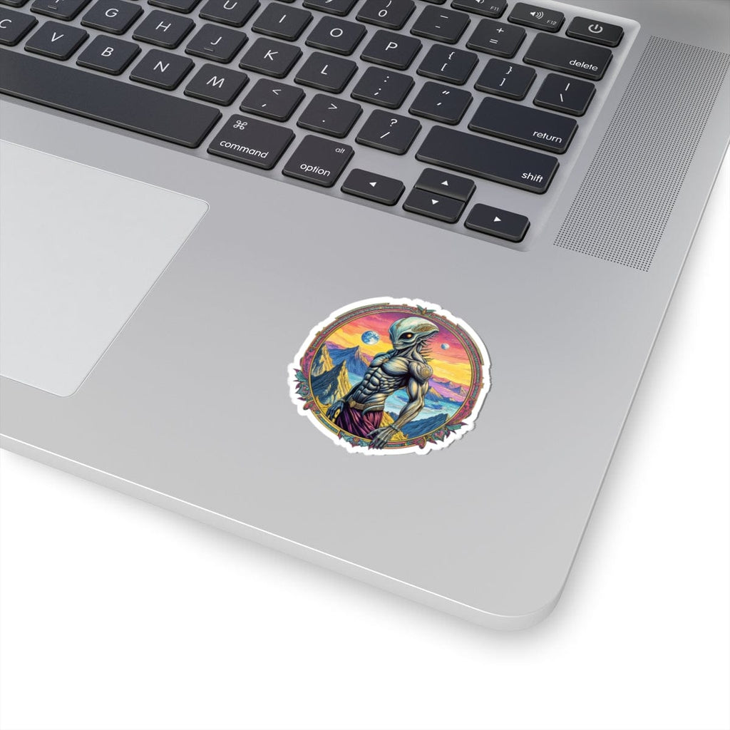 Printify Paper products Sticker - Adventures Beyond the Stars Await - Let’s Blast Off - Alien & Space Kiss-Cut