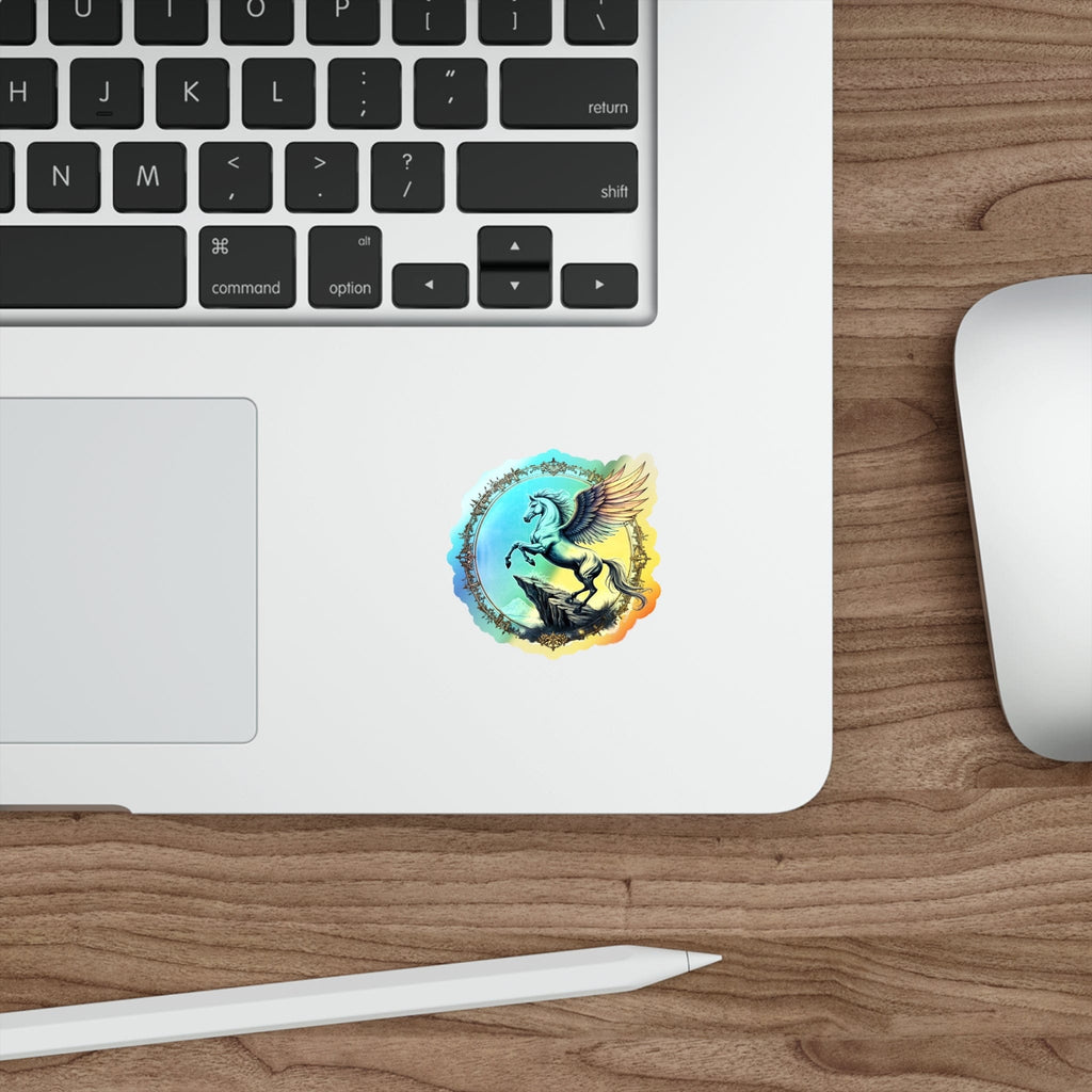 Printify Paper products Strength Pegasus - Holographic Die-Cut Sticker