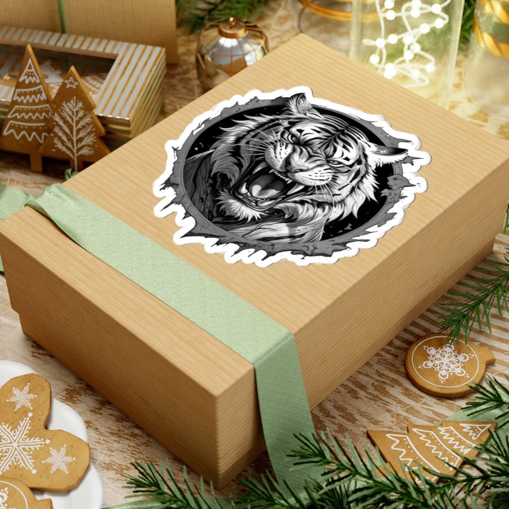 Printify Paper products Tiger Head - Wild & Fierce Kiss-Cut Stickers