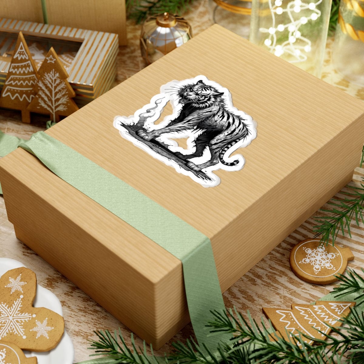 Printify Paper products Tiger I'm Fine - Everything's Fine Kiss-Cut Stickers