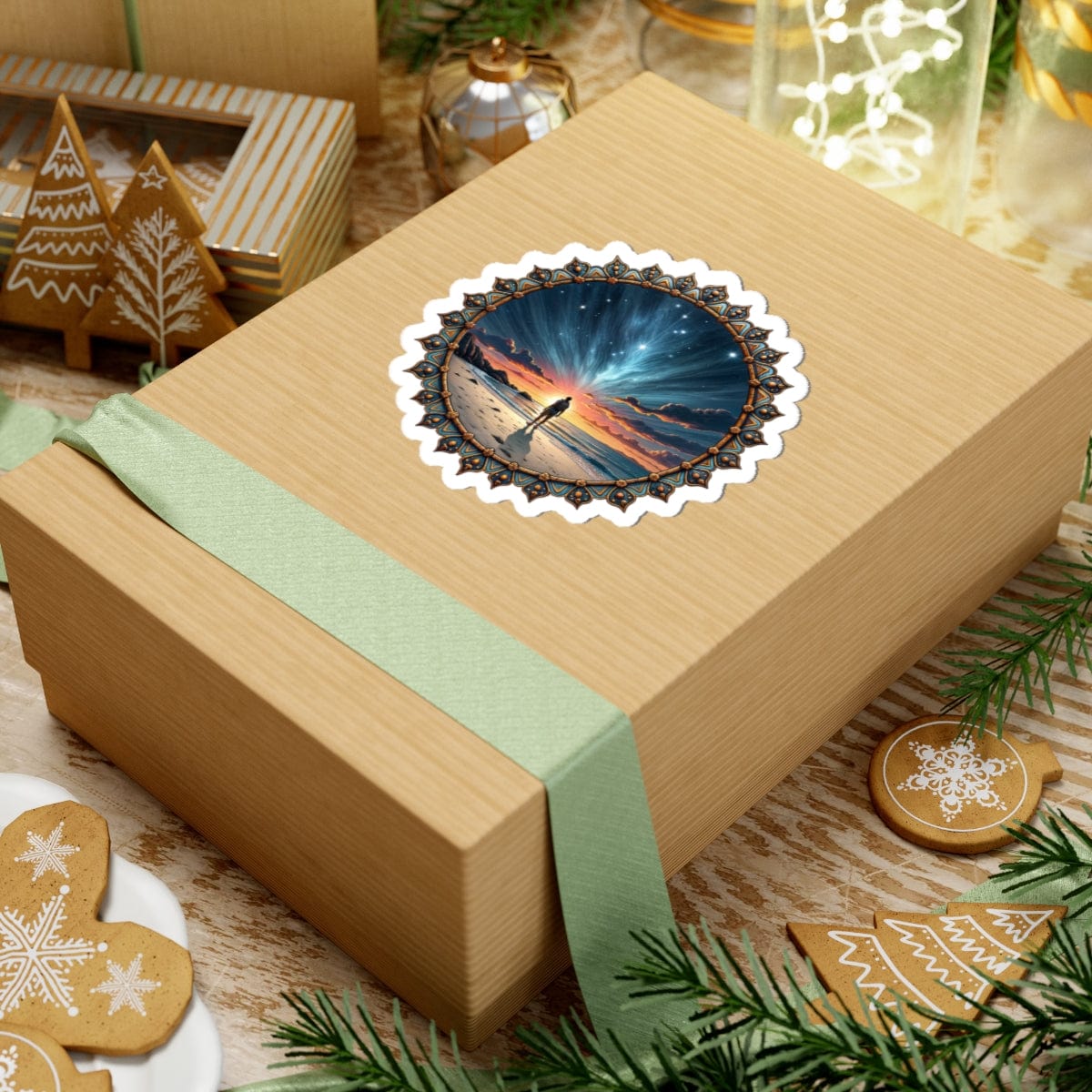 Printify Paper products We Are Not Alone - UFO & Cosmic Kiss-Cut Stickers