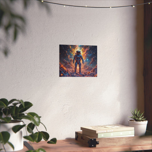 Printify Poster 10" x 8" / Matte Cosmic Astronaut Poster, Space Wall Art, Bedroom Decor, Home Office Artwork, Unique Astronaut Gift