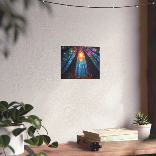 Printify Poster 10" x 8" / Matte Enchanted Forest Matte Horizontal Posters, Nature Wall Art, Dark Woods Decor, Bohemian Aesthetic, Home and Office Decoration