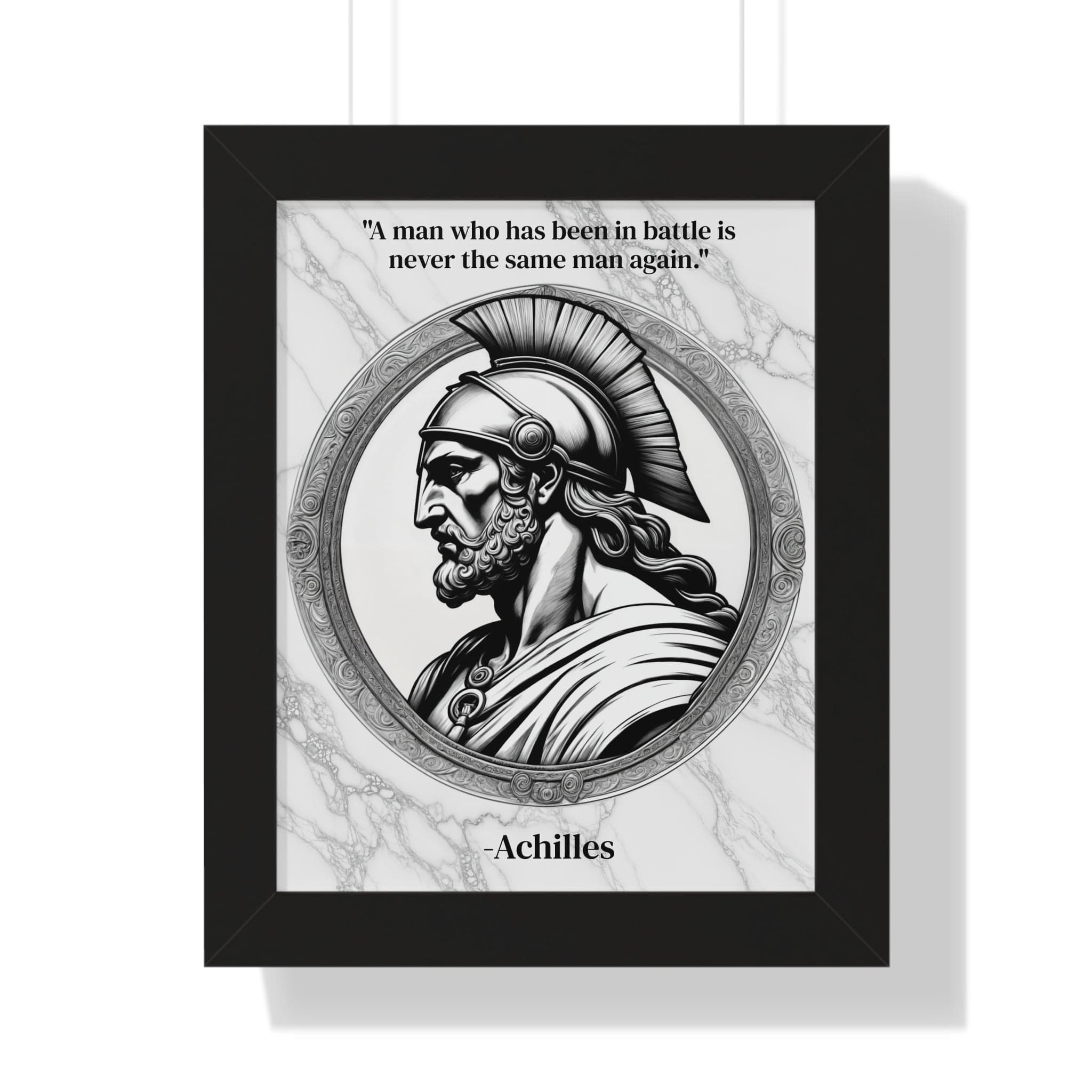 Printify Poster 11" x 14" / Black Achilles Greek Mythology Motivational Framed Wall Art Quote for Home Office Decor - Unique Gift for Warrior Spirit Inspirational Fans