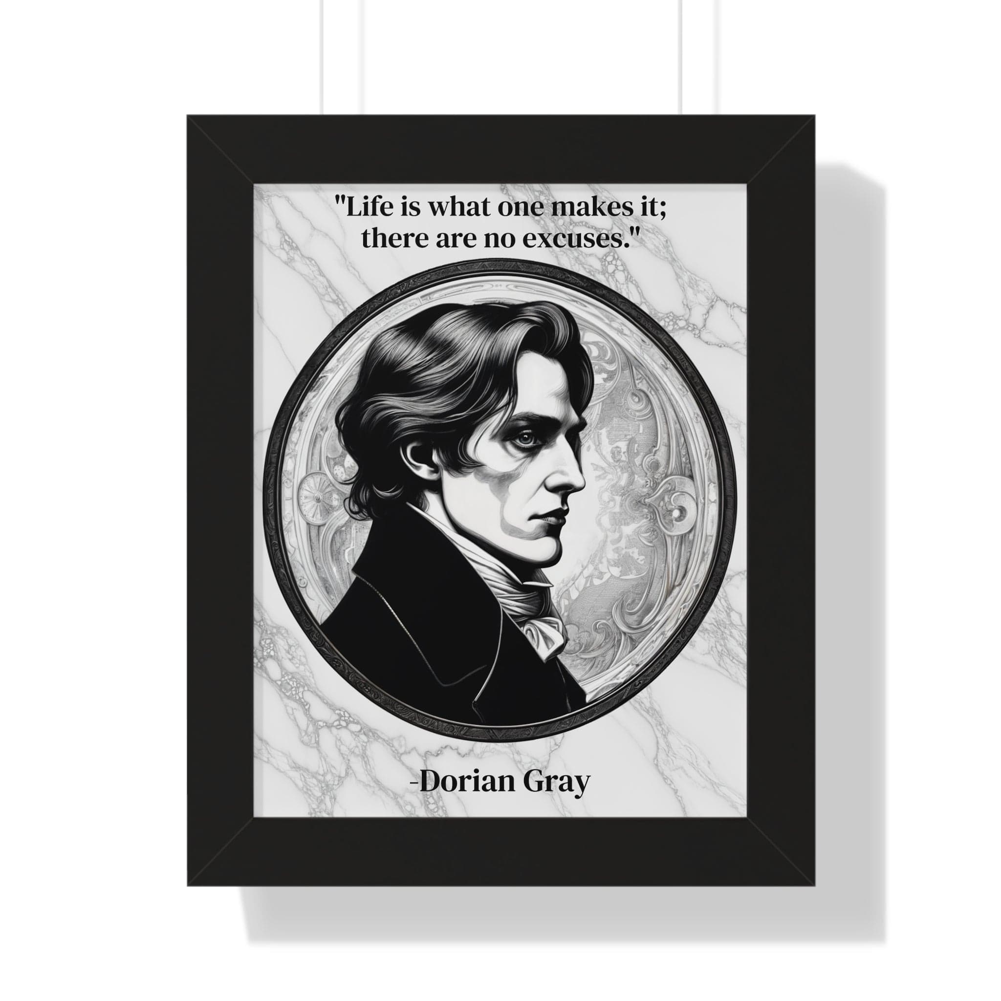 Printify Poster 11" x 14" / Black Dorian Gray Inspirational Quote Aesthetic Decor Framed Wall Art for Home Office Gift - Ideal Self-Reflection Quote Print Oscar Wilde Fans