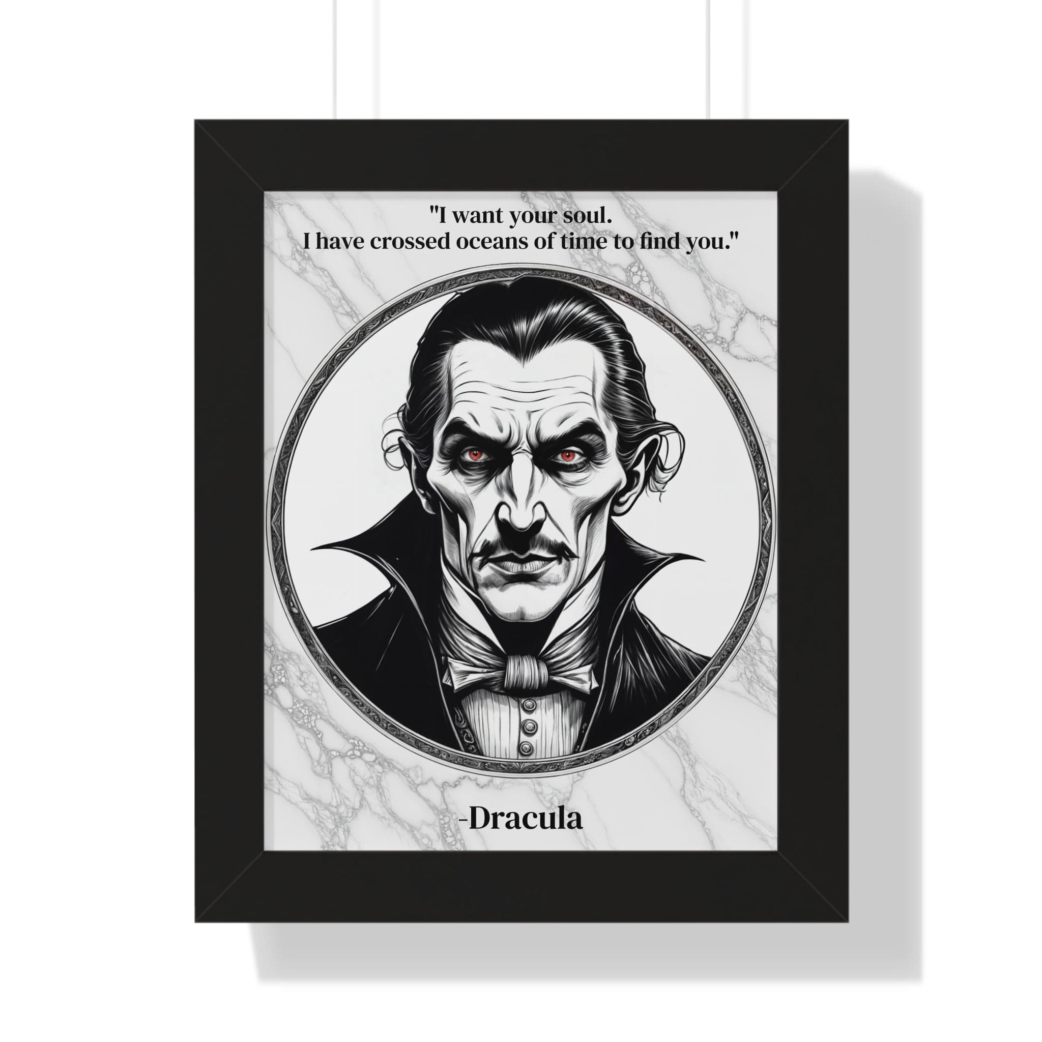 Printify Poster 11" x 14" / Black Dracula Inspirational Quote Gothic Decor Framed Wall Art for Home Office Gift - Ideal Vampire Quote Print for Horror Literature Lovers