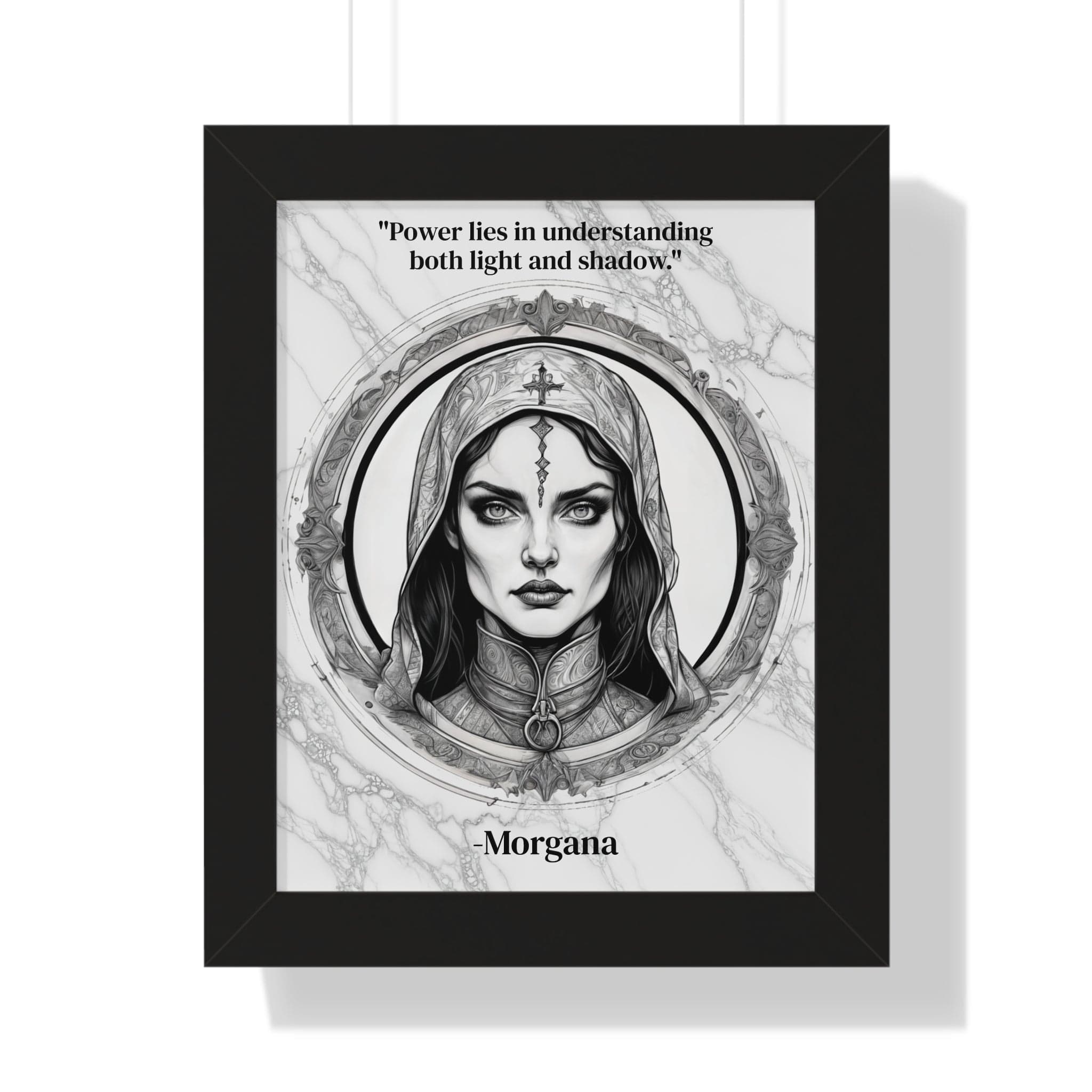 Printify Poster 11" x 14" / Black Morgana Fantasy Art Magic Wizard Framed Wall Art Inspirational Quote for Mystical Decor - Unique Gift for Artistic Home Lovers Fans
