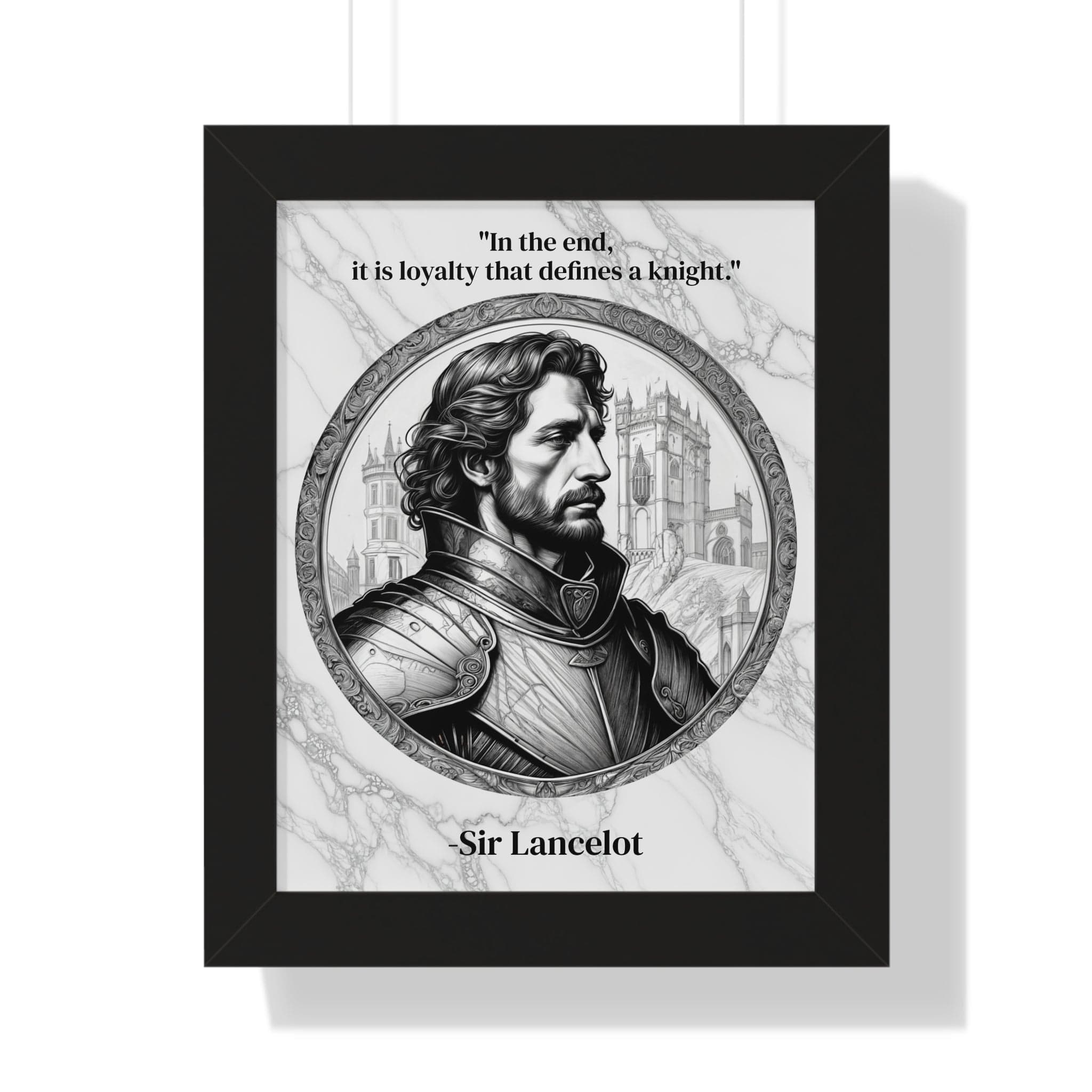 Printify Poster 11" x 14" / Black Sir Lancelot Chivalry Code Knights Honor Framed Wall Art Inspirational Quote for Knights Templar Decor - Unique Gift for History Lovers Fans