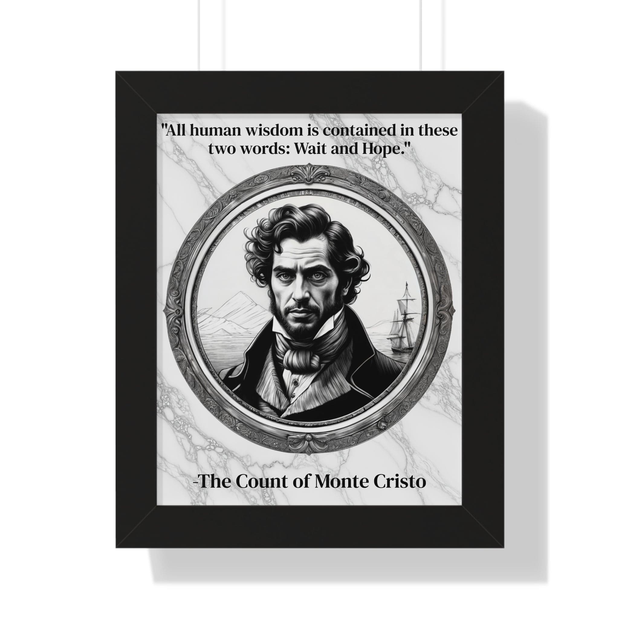 Printify Poster 11" x 14" / Black The Count of Monte Cristo Inspirational Quote Decor Framed Wall Art for Home Office Gift - Revenge Quote Print for Classic Literature Lovers
