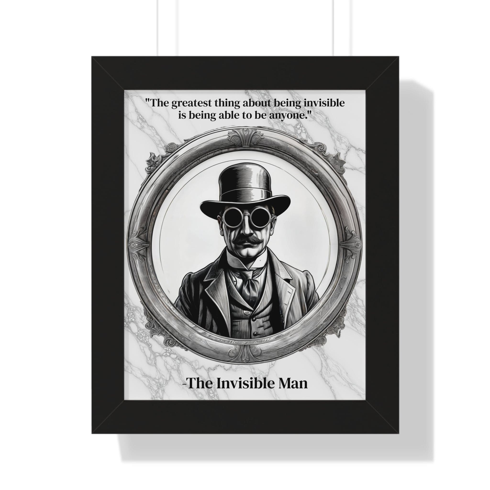 Printify Poster 11" x 14" / Black The Invisible Man Inspirational Quote Sci-Fi Decor Framed Wall Art for Home Office Gift - Perfect Quote Print for H.G. Wells Enthusiasts