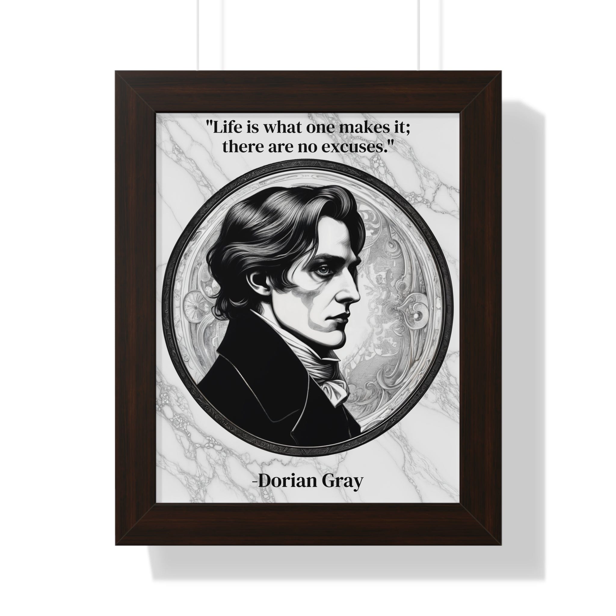 Printify Poster 11" x 14" / Walnut Dorian Gray Inspirational Quote Aesthetic Decor Framed Wall Art for Home Office Gift - Ideal Self-Reflection Quote Print Oscar Wilde Fans