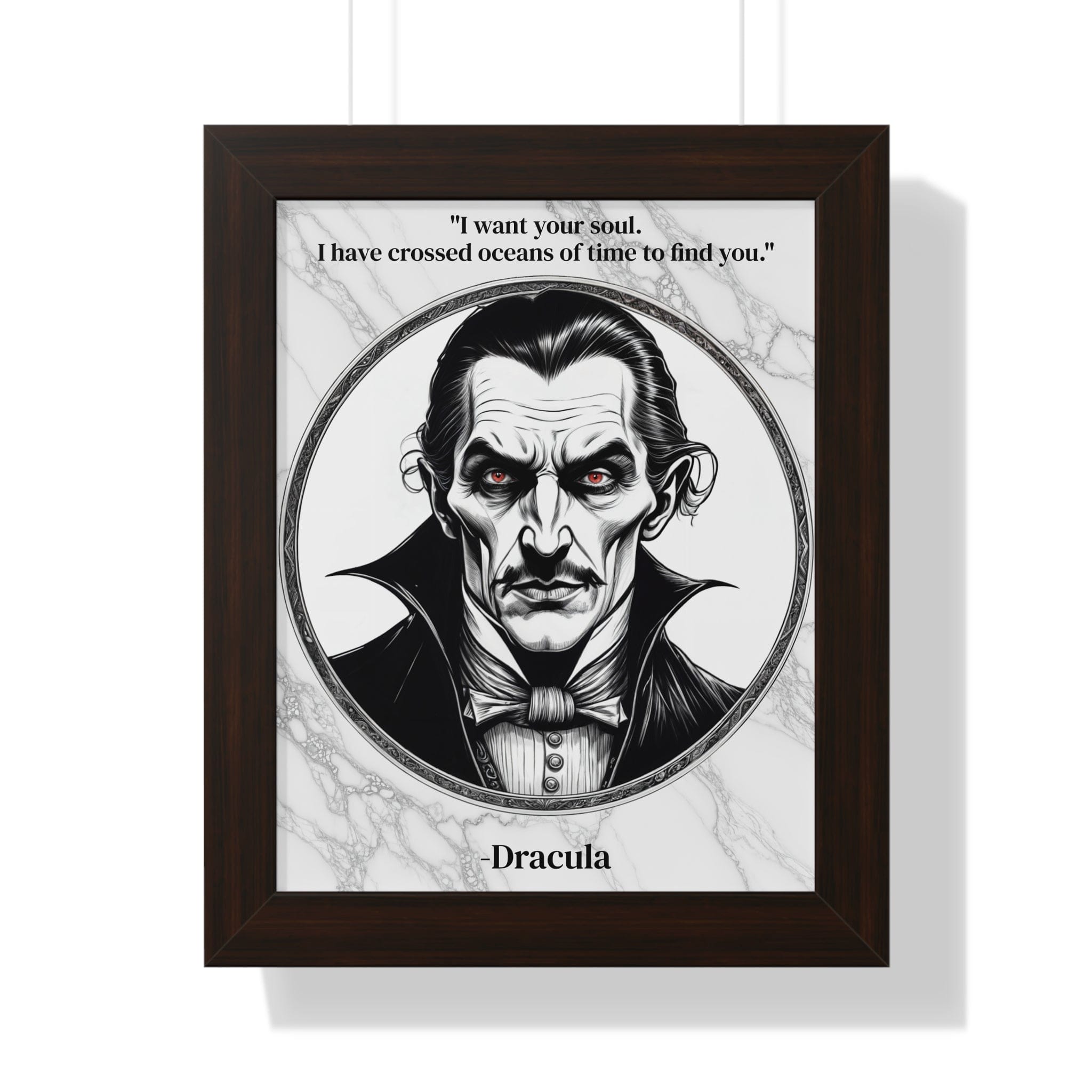 Printify Poster 11" x 14" / Walnut Dracula Inspirational Quote Gothic Decor Framed Wall Art for Home Office Gift - Ideal Vampire Quote Print for Horror Literature Lovers