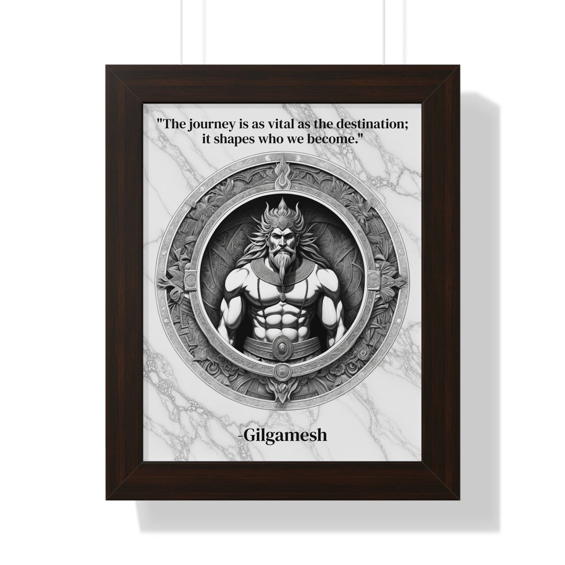 Printify Poster 11" x 14" / Walnut Gilgamesh Epic Poem Adventure Hero Framed Wall Art Inspirational Quote for Literature Buffs Decor - Ideal Gift for Epic Poetry Lovers Fans