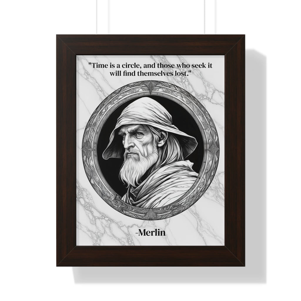 Printify Poster 11" x 14" / Walnut Merlin Magic Wizard Spells Framed Wall Art Inspirational Quote for Fantasy Readers Decor - Perfect Gift for Enchanted Castle Home Lovers Fan