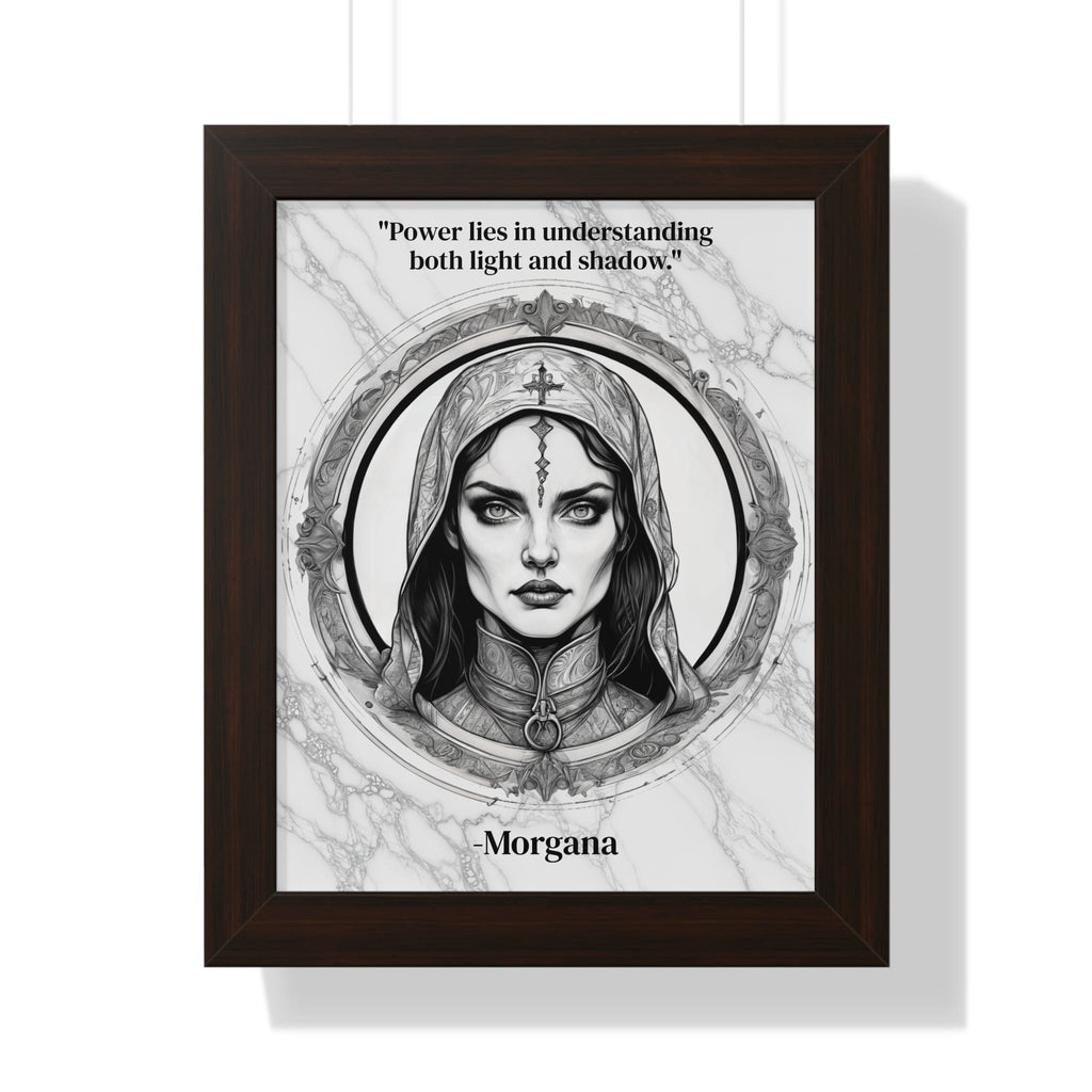 Printify Poster 11" x 14" / Walnut Morgana Fantasy Art Magic Wizard Framed Wall Art Inspirational Quote for Mystical Decor - Unique Gift for Artistic Home Lovers Fans
