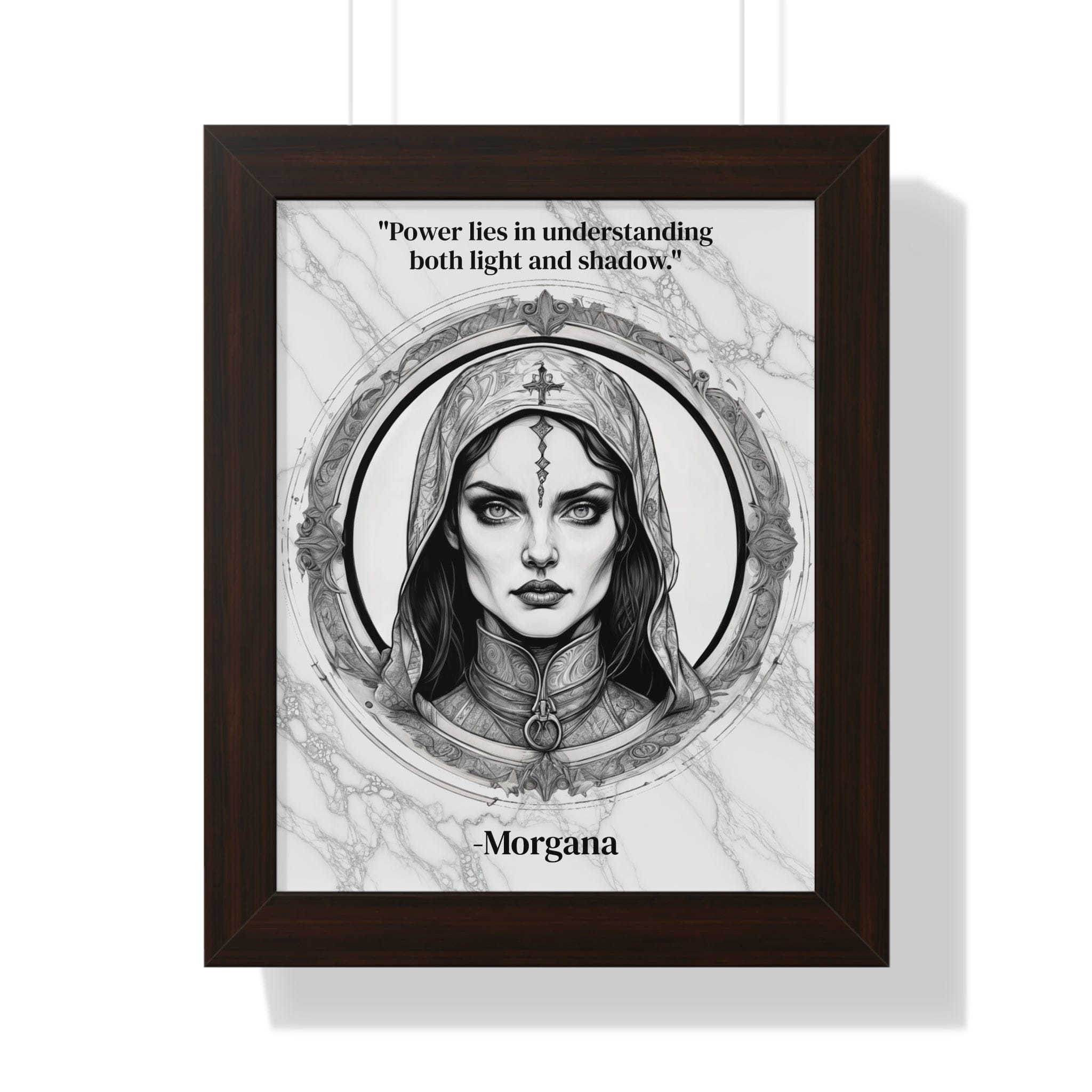 Printify Poster 11" x 14" / Walnut Morgana Fantasy Art Magic Wizard Framed Wall Art Inspirational Quote for Mystical Decor - Unique Gift for Artistic Home Lovers Fans