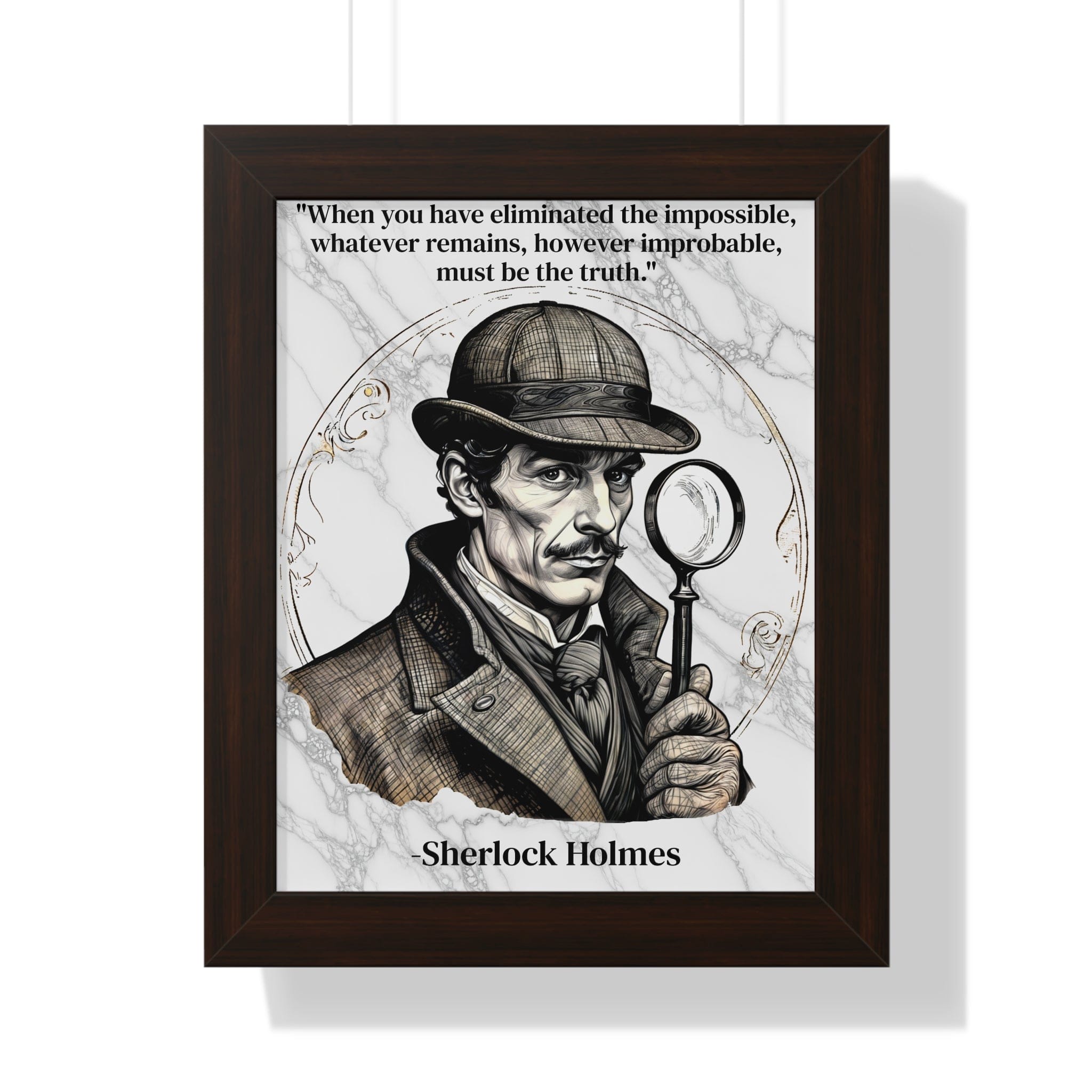 Printify Poster 11" x 14" / Walnut Sherlock Holmes Inspirational Quote Mystery Lover Decor Framed Wall Art for Home Office Gift - Perfect Detective Quote Print for Fans