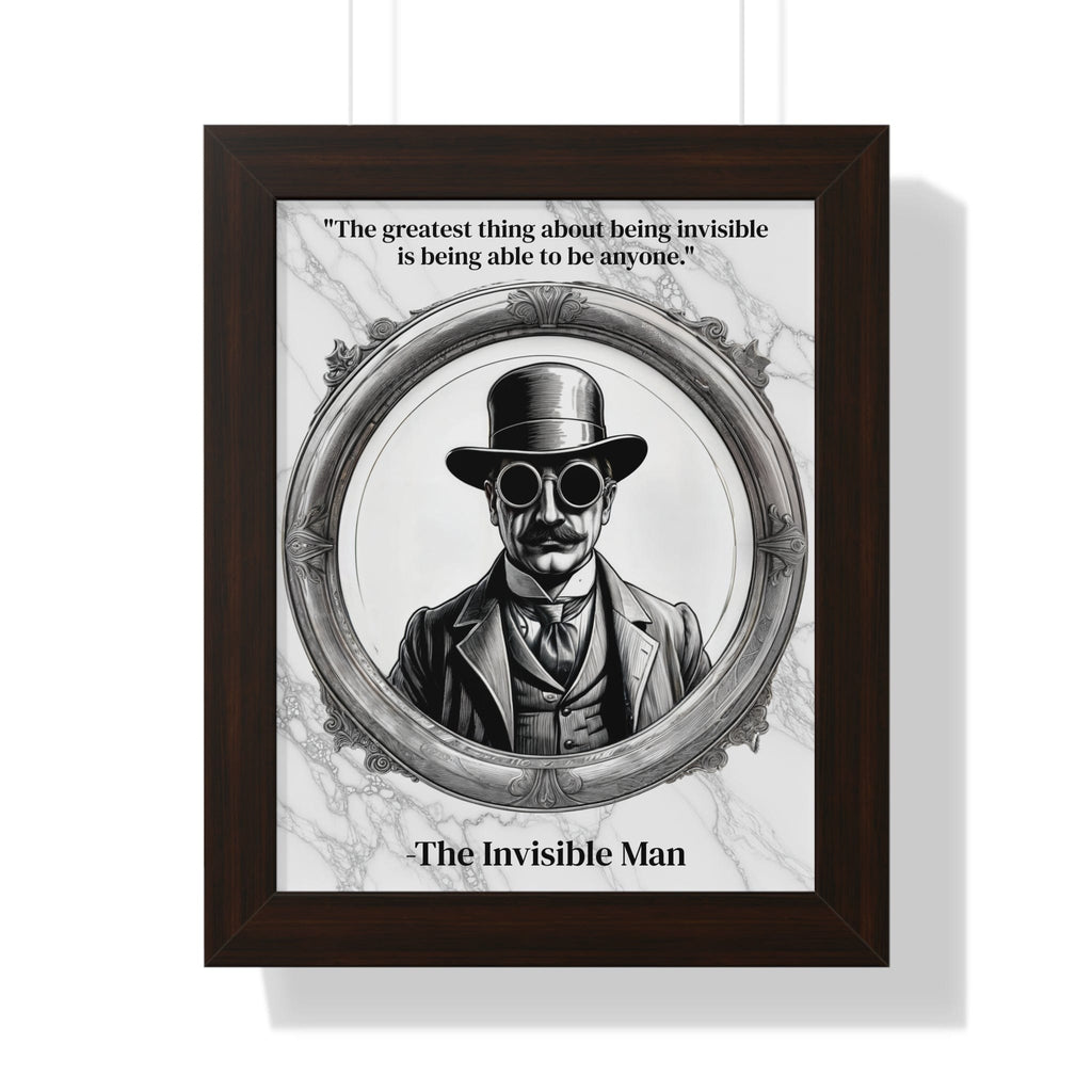 Printify Poster 11" x 14" / Walnut The Invisible Man Inspirational Quote Sci-Fi Decor Framed Wall Art for Home Office Gift - Perfect Quote Print for H.G. Wells Enthusiasts