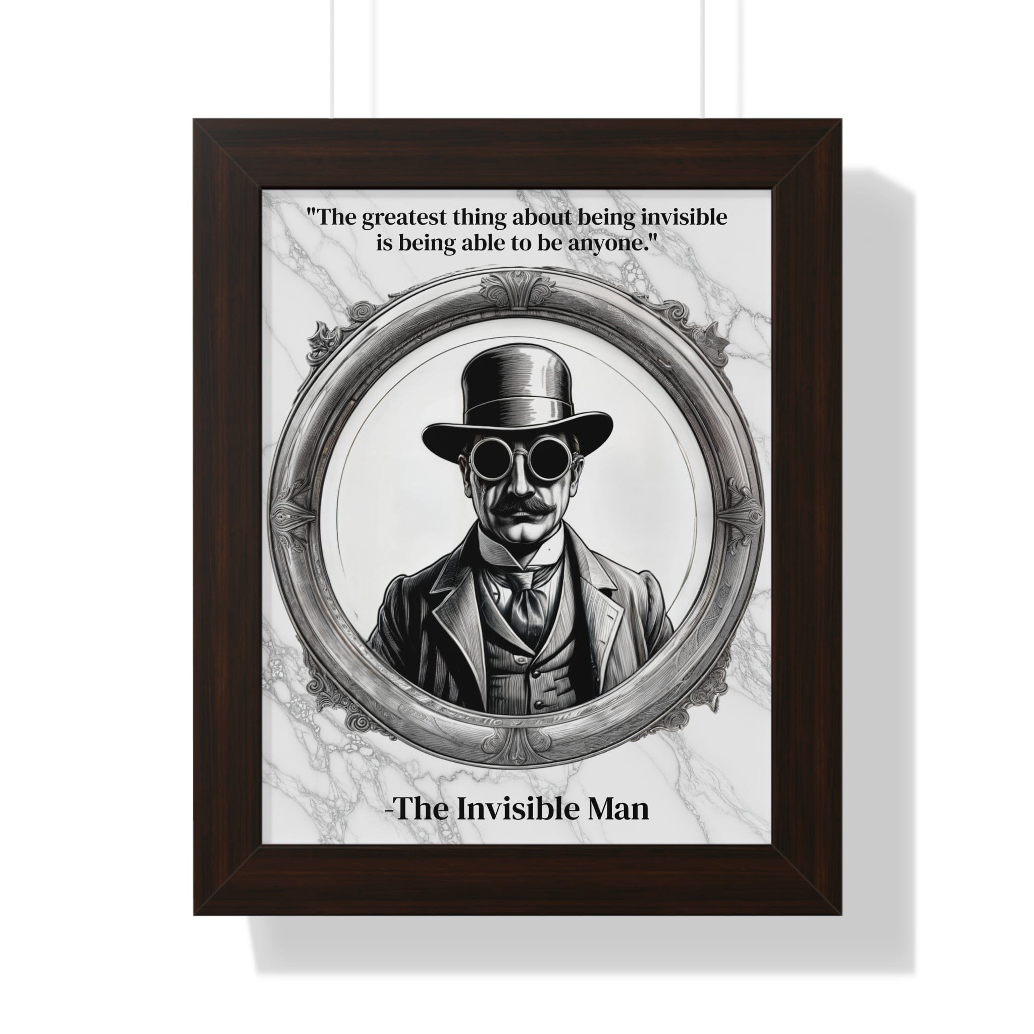 Printify Poster 11" x 14" / Walnut The Invisible Man Inspirational Quote Sci-Fi Decor Framed Wall Art for Home Office Gift - Perfect Quote Print for H.G. Wells Enthusiasts