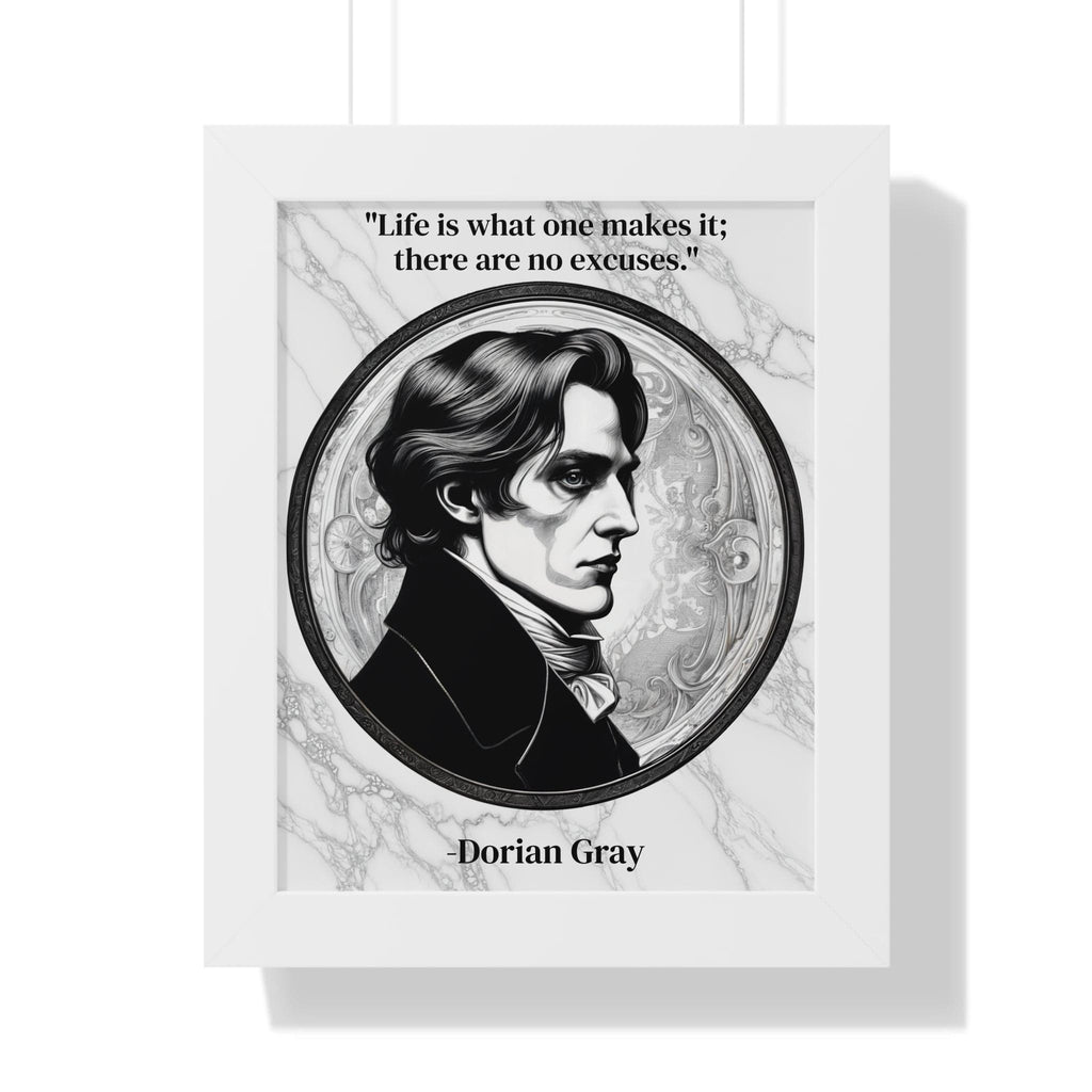 Printify Poster 11" x 14" / White Dorian Gray Inspirational Quote Aesthetic Decor Framed Wall Art for Home Office Gift - Ideal Self-Reflection Quote Print Oscar Wilde Fans