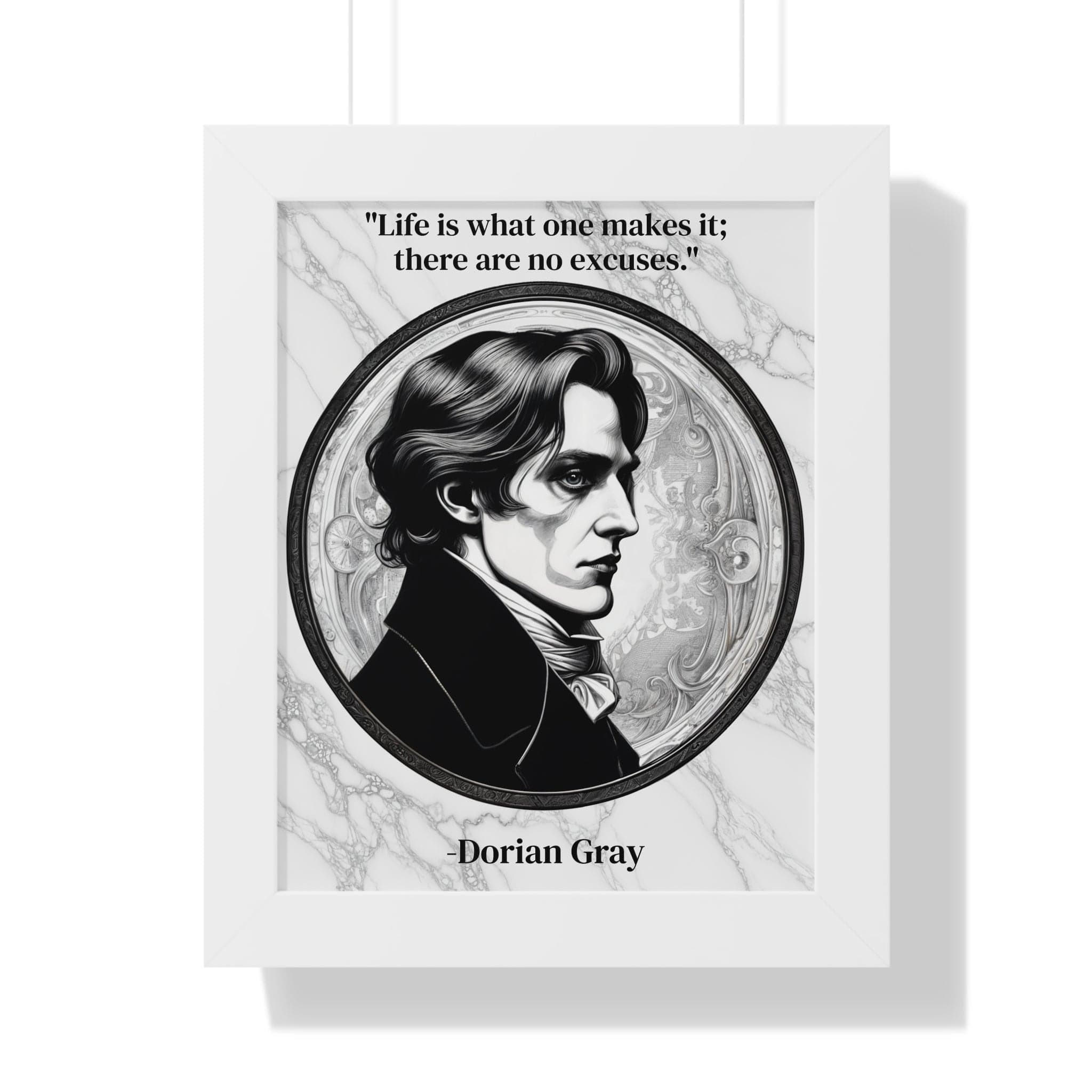 Printify Poster 11" x 14" / White Dorian Gray Inspirational Quote Aesthetic Decor Framed Wall Art for Home Office Gift - Ideal Self-Reflection Quote Print Oscar Wilde Fans