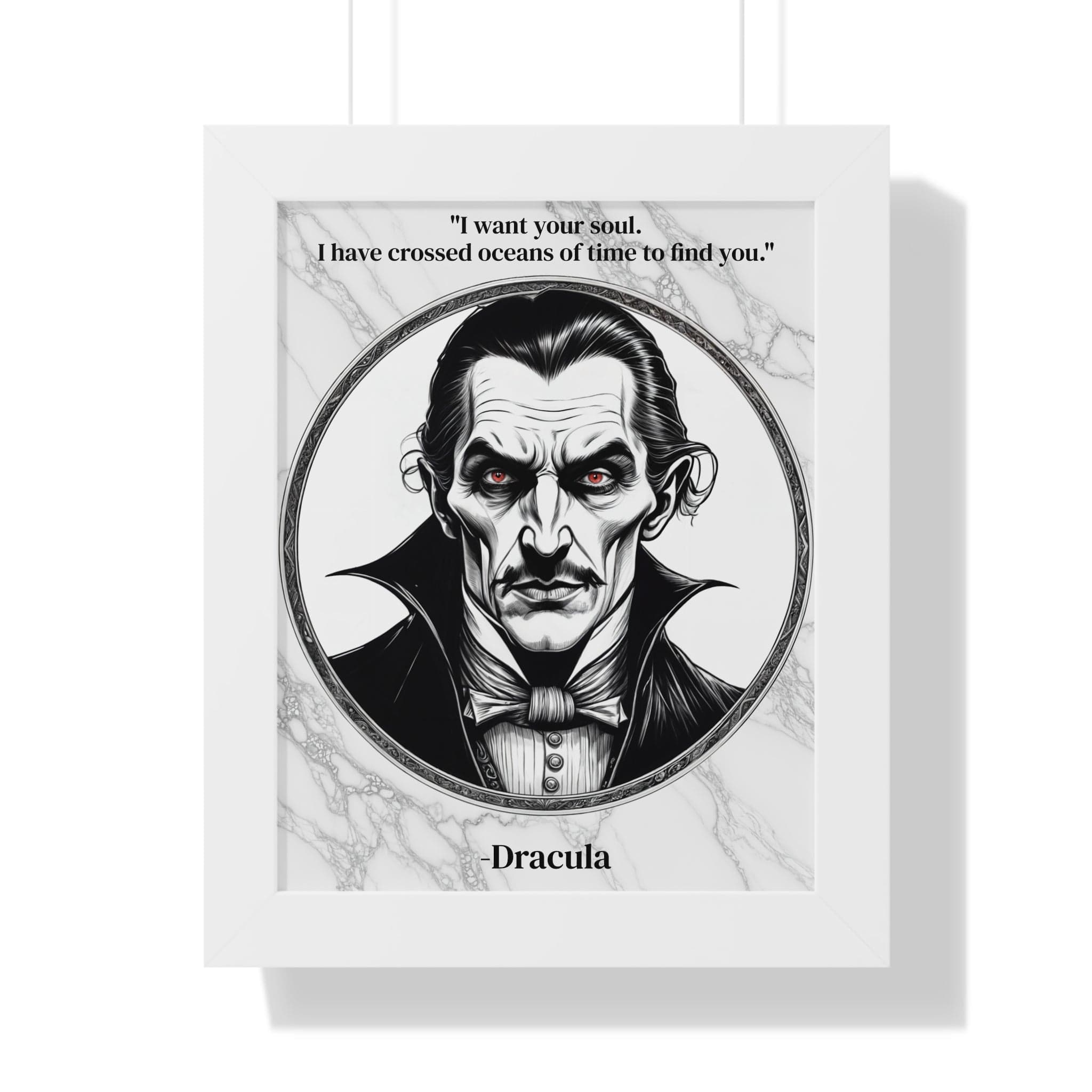 Printify Poster 11" x 14" / White Dracula Inspirational Quote Gothic Decor Framed Wall Art for Home Office Gift - Ideal Vampire Quote Print for Horror Literature Lovers