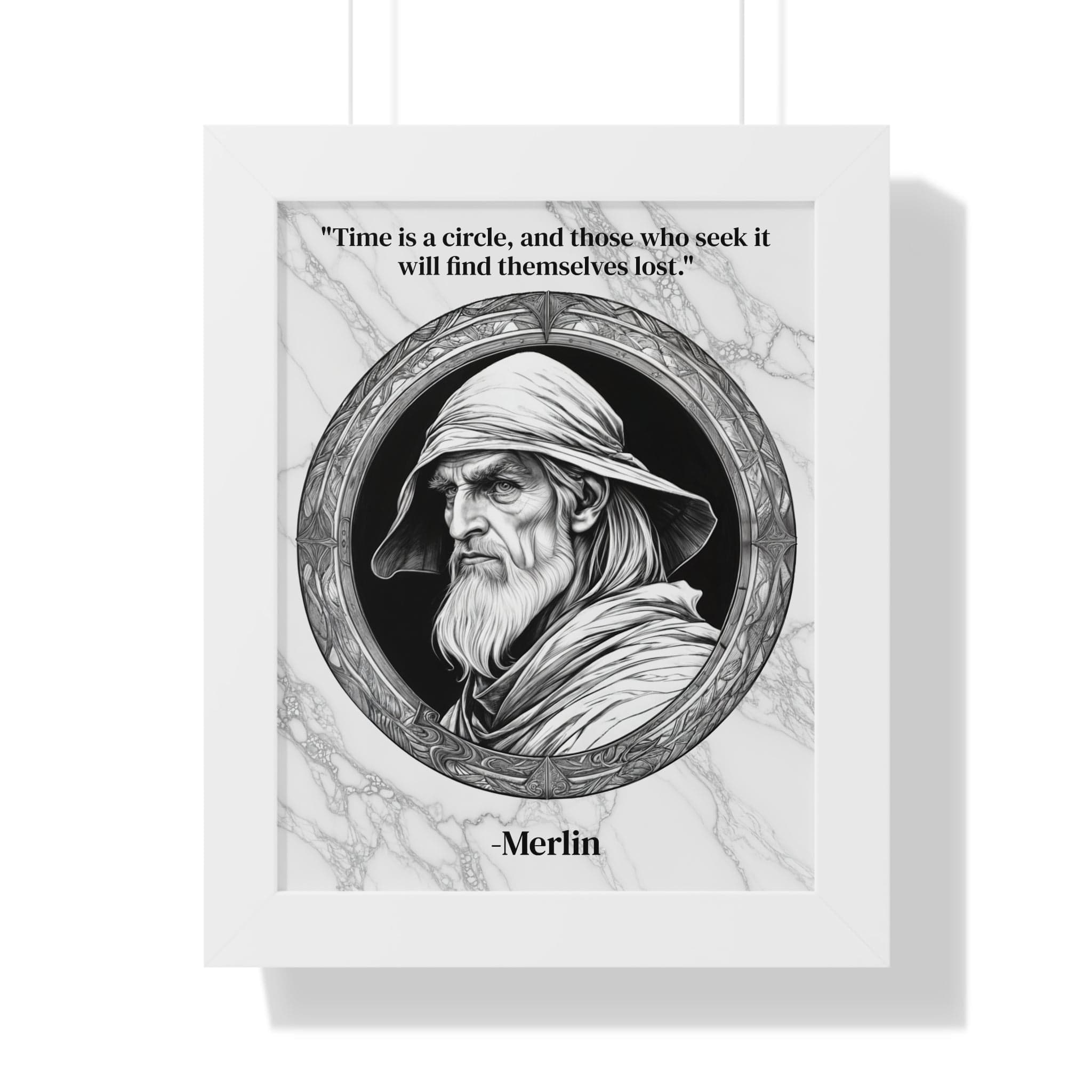 Printify Poster 11" x 14" / White Merlin Magic Wizard Spells Framed Wall Art Inspirational Quote for Fantasy Readers Decor - Perfect Gift for Enchanted Castle Home Lovers Fan