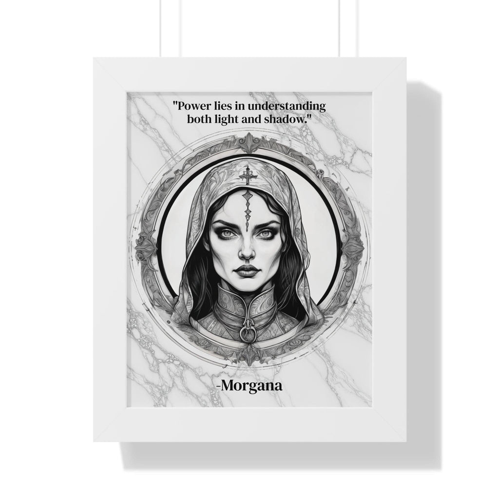 Printify Poster 11" x 14" / White Morgana Fantasy Art Magic Wizard Framed Wall Art Inspirational Quote for Mystical Decor - Unique Gift for Artistic Home Lovers Fans