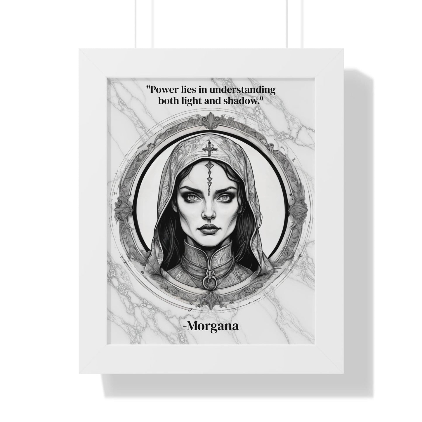 Printify Poster 11" x 14" / White Morgana Fantasy Art Magic Wizard Framed Wall Art Inspirational Quote for Mystical Decor - Unique Gift for Artistic Home Lovers Fans