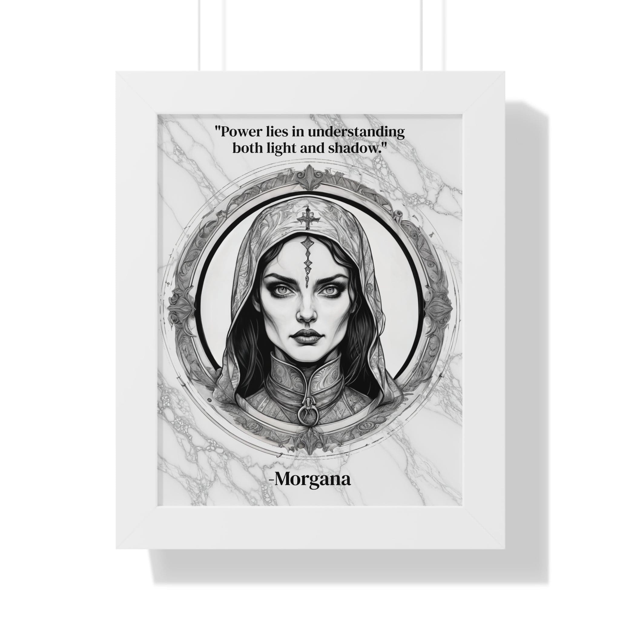 Printify Poster 11" x 14" / White Morgana Fantasy Art Magic Wizard Framed Wall Art Inspirational Quote for Mystical Decor - Unique Gift for Artistic Home Lovers Fans