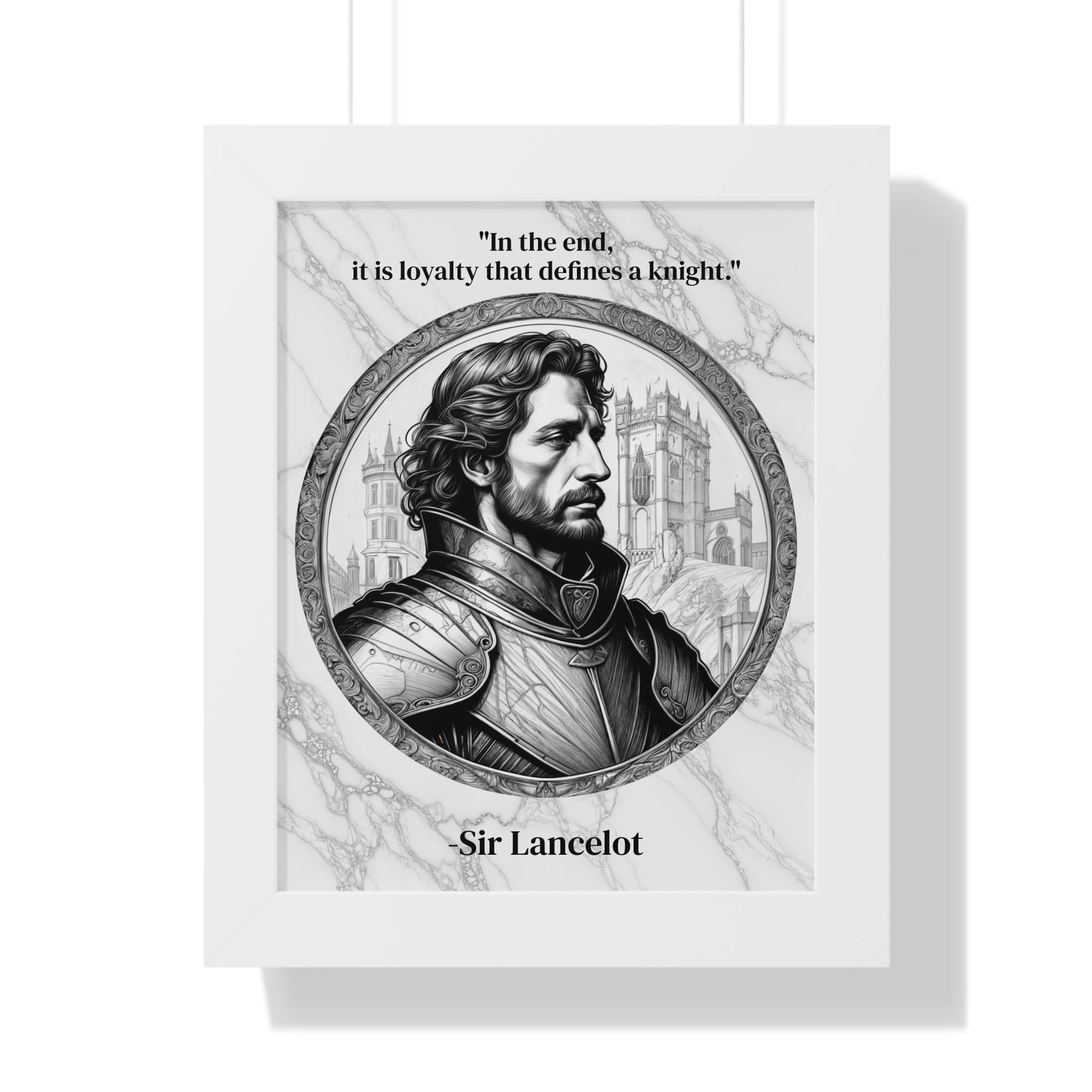 Printify Poster 11" x 14" / White Sir Lancelot Chivalry Code Knights Honor Framed Wall Art Inspirational Quote for Knights Templar Decor - Unique Gift for History Lovers Fans