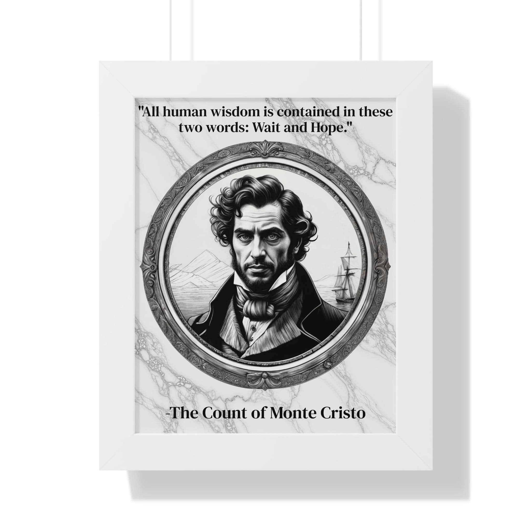 Printify Poster 11" x 14" / White The Count of Monte Cristo Inspirational Quote Decor Framed Wall Art for Home Office Gift - Revenge Quote Print for Classic Literature Lovers