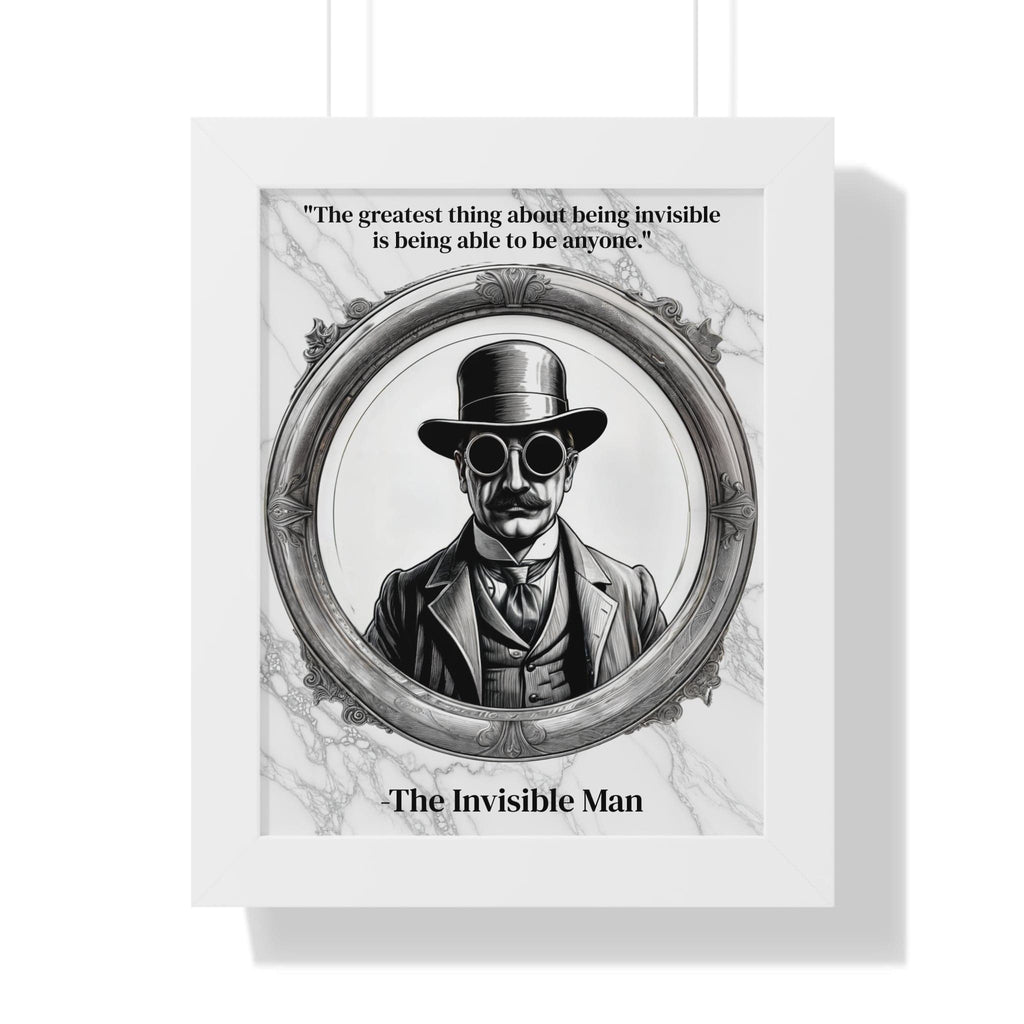 Printify Poster 11" x 14" / White The Invisible Man Inspirational Quote Sci-Fi Decor Framed Wall Art for Home Office Gift - Perfect Quote Print for H.G. Wells Enthusiasts