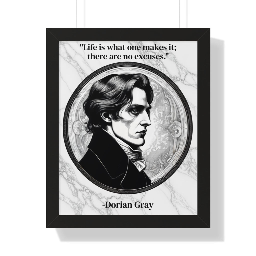 Printify Poster 16″ x 20″ / Black Dorian Gray Inspirational Quote Aesthetic Decor Framed Wall Art for Home Office Gift - Ideal Self-Reflection Quote Print Oscar Wilde Fans