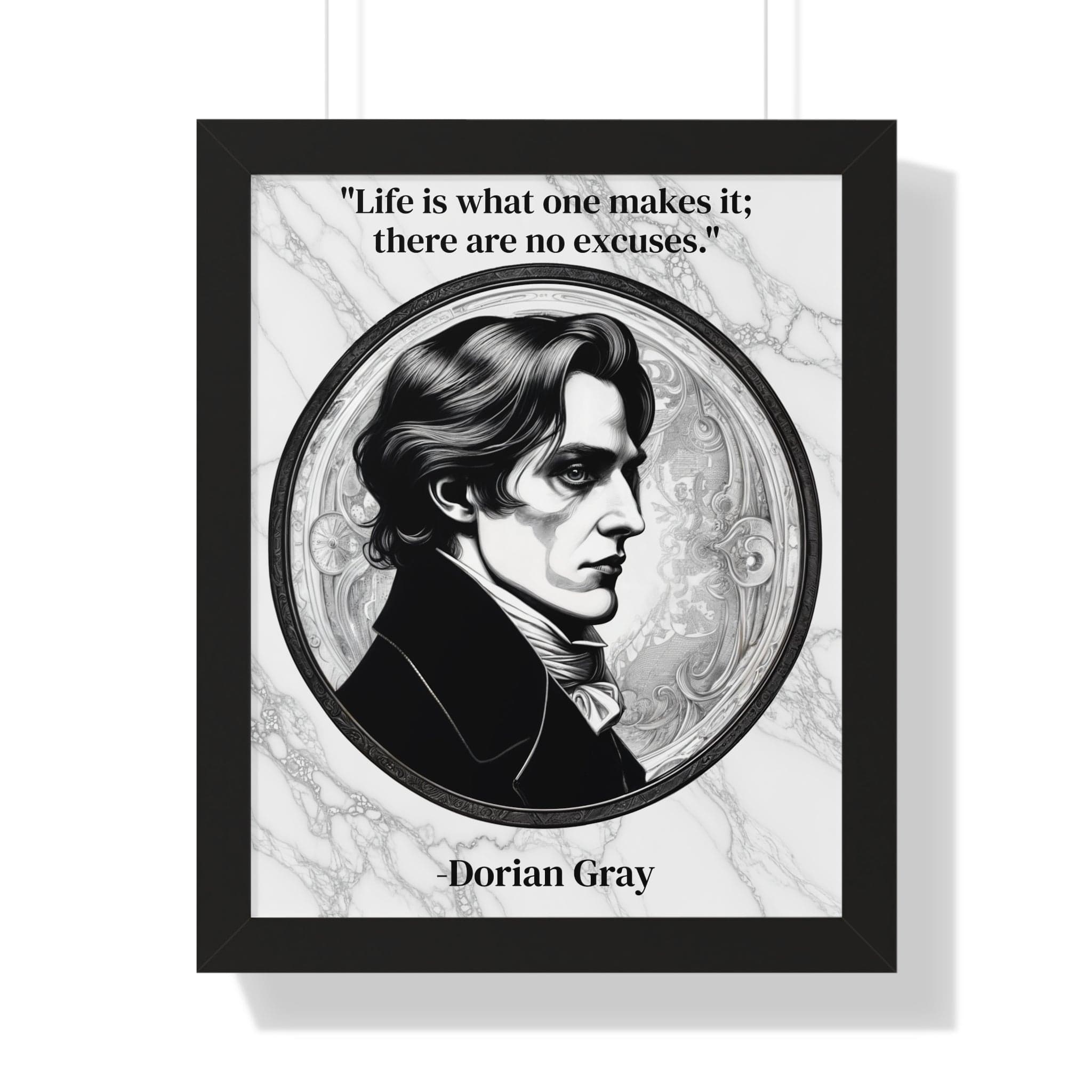 Printify Poster 16″ x 20″ / Black Dorian Gray Inspirational Quote Aesthetic Decor Framed Wall Art for Home Office Gift - Ideal Self-Reflection Quote Print Oscar Wilde Fans