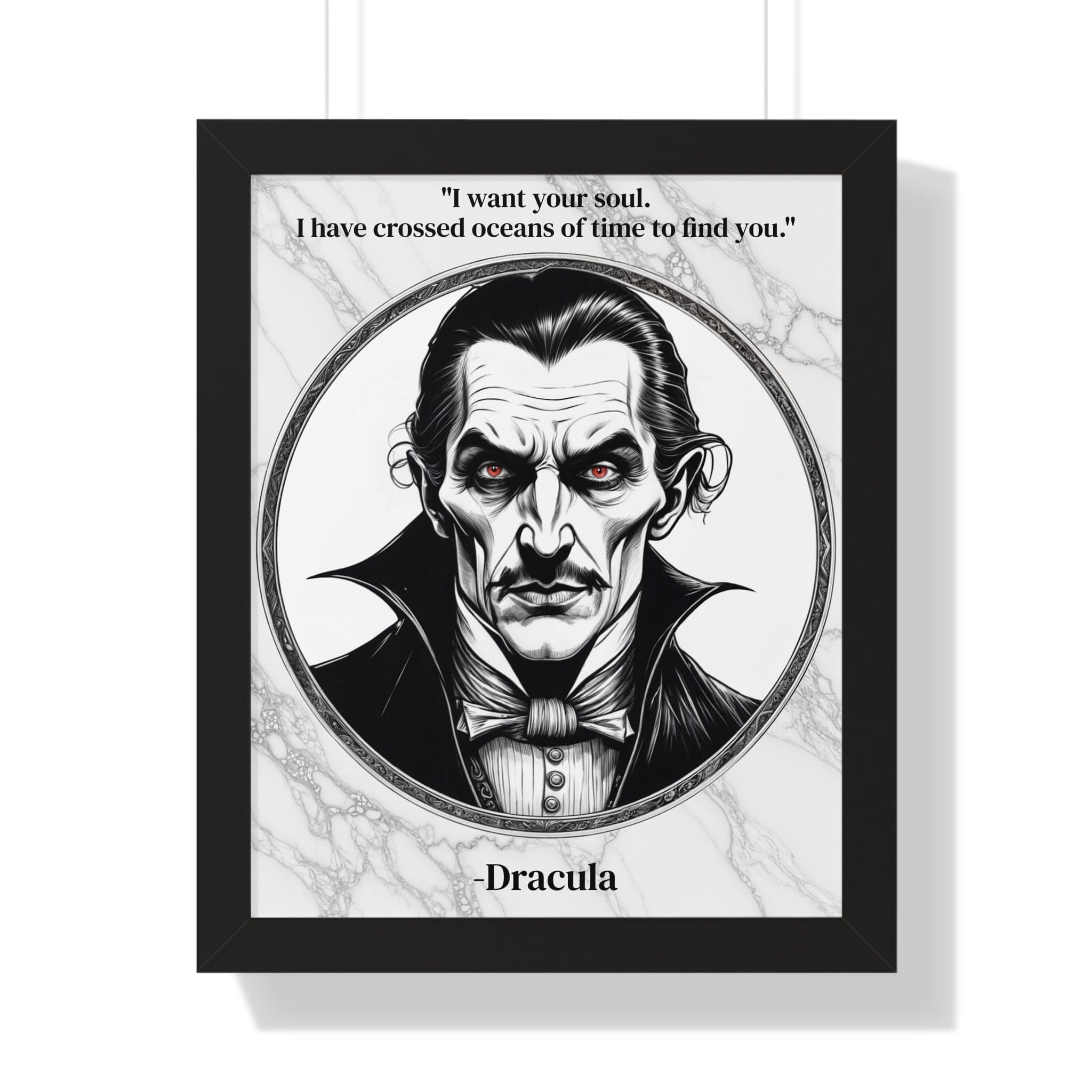 Printify Poster 16″ x 20″ / Black Dracula Inspirational Quote Gothic Decor Framed Wall Art for Home Office Gift - Ideal Vampire Quote Print for Horror Literature Lovers