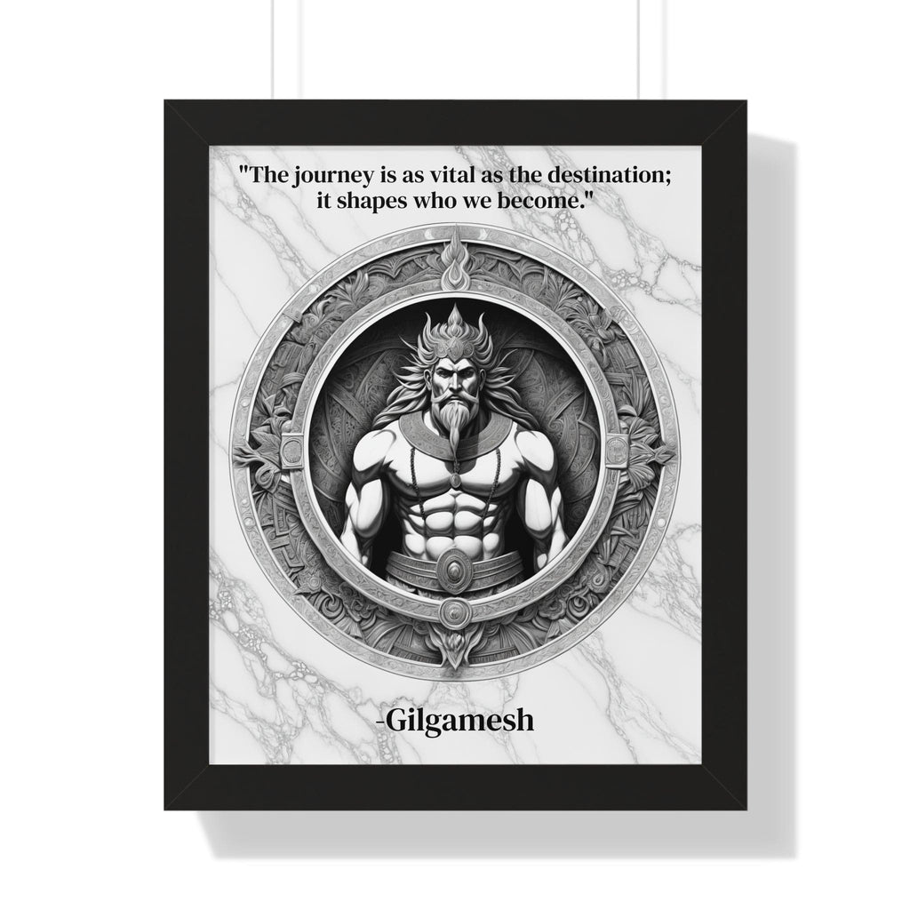 Printify Poster 16″ x 20″ / Black Gilgamesh Epic Poem Adventure Hero Framed Wall Art Inspirational Quote for Literature Buffs Decor - Ideal Gift for Epic Poetry Lovers Fans