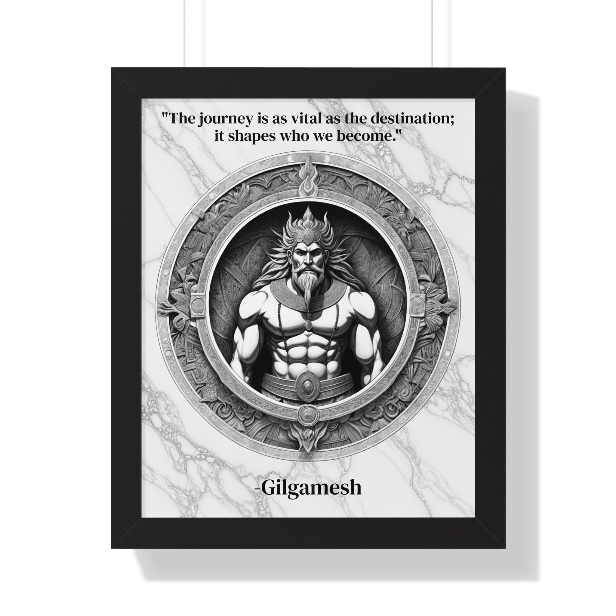 Printify Poster 16″ x 20″ / Black Gilgamesh Epic Poem Adventure Hero Framed Wall Art Inspirational Quote for Literature Buffs Decor - Ideal Gift for Epic Poetry Lovers Fans