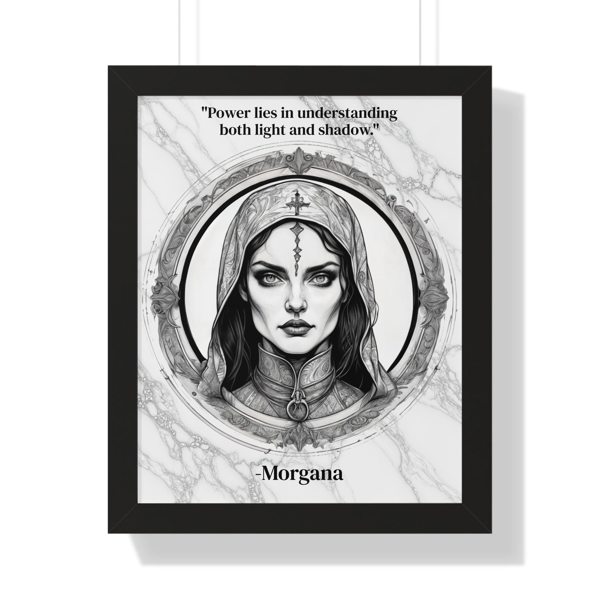 Printify Poster 16″ x 20″ / Black Morgana Fantasy Art Magic Wizard Framed Wall Art Inspirational Quote for Mystical Decor - Unique Gift for Artistic Home Lovers Fans
