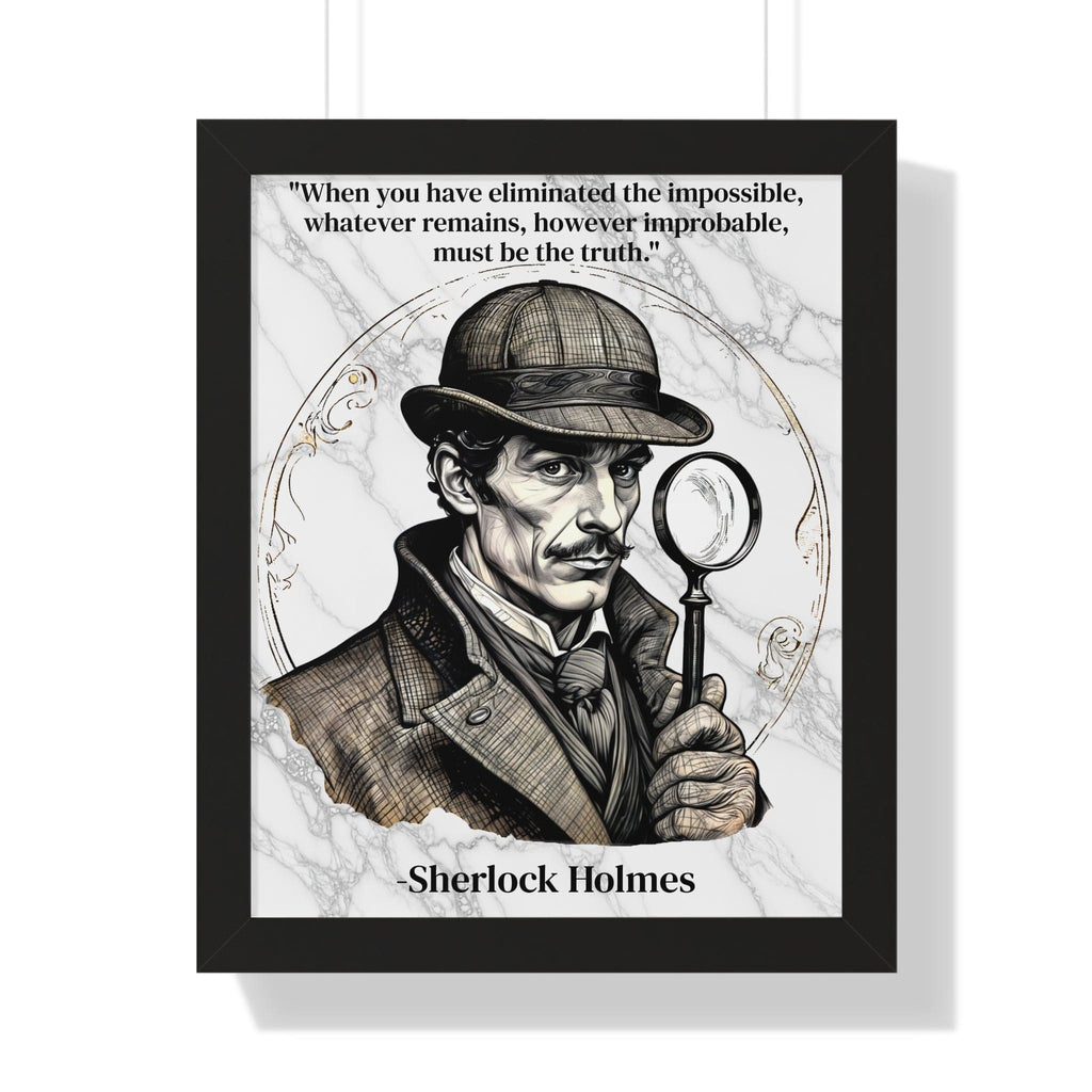 Printify Poster 16″ x 20″ / Black Sherlock Holmes Inspirational Quote Mystery Lover Decor Framed Wall Art for Home Office Gift - Perfect Detective Quote Print for Fans