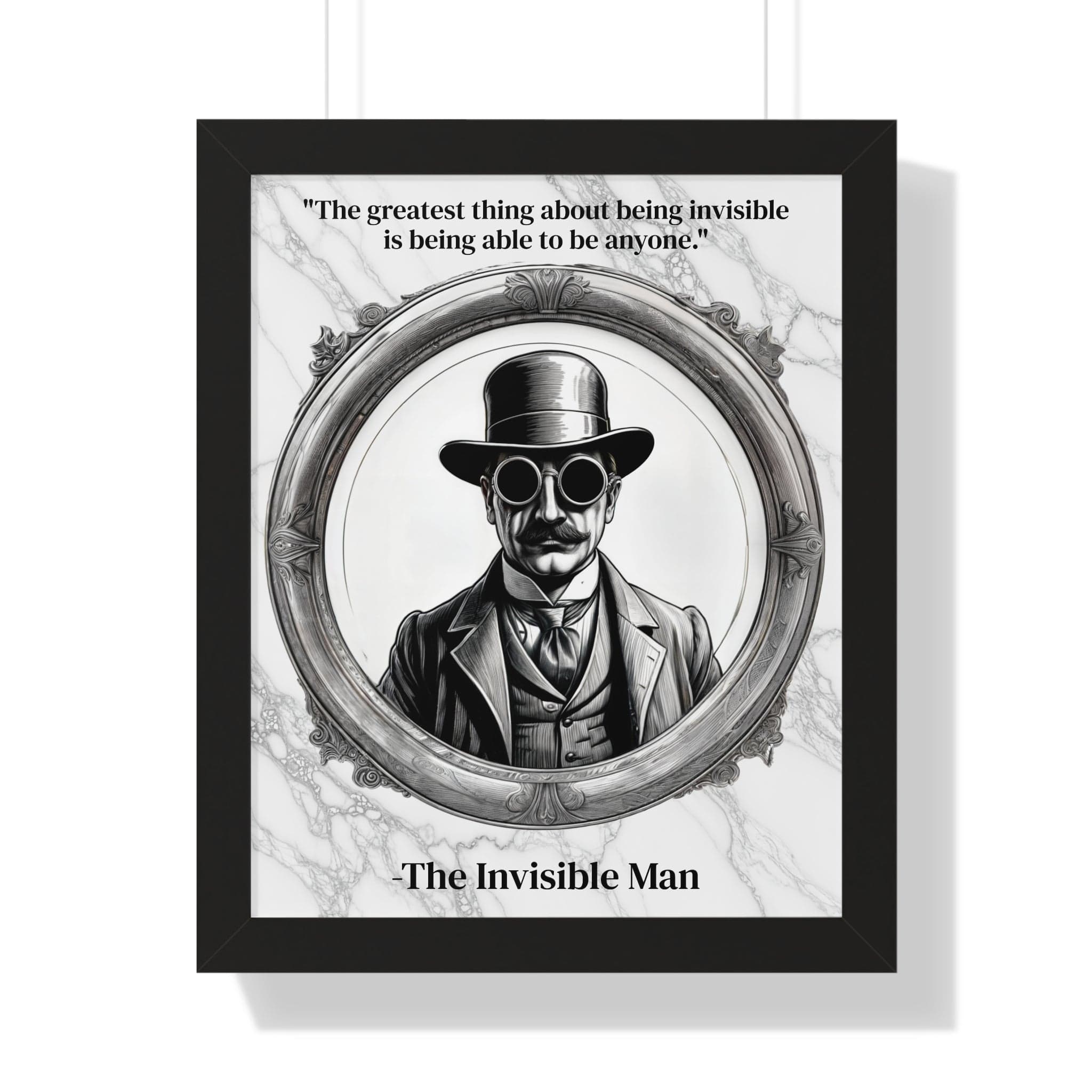 Printify Poster 16″ x 20″ / Black The Invisible Man Inspirational Quote Sci-Fi Decor Framed Wall Art for Home Office Gift - Perfect Quote Print for H.G. Wells Enthusiasts