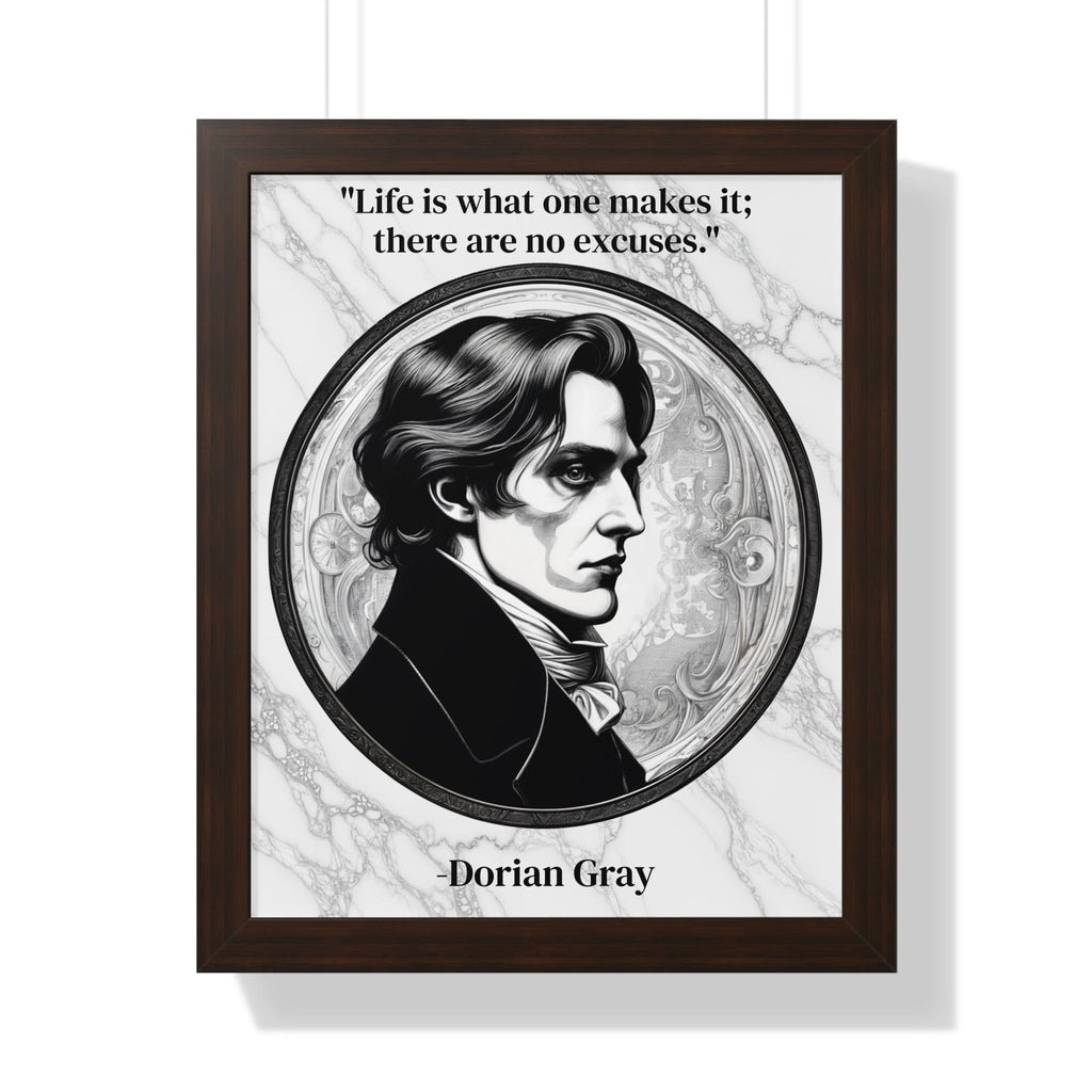 Printify Poster 16″ x 20″ / Walnut Dorian Gray Inspirational Quote Aesthetic Decor Framed Wall Art for Home Office Gift - Ideal Self-Reflection Quote Print Oscar Wilde Fans