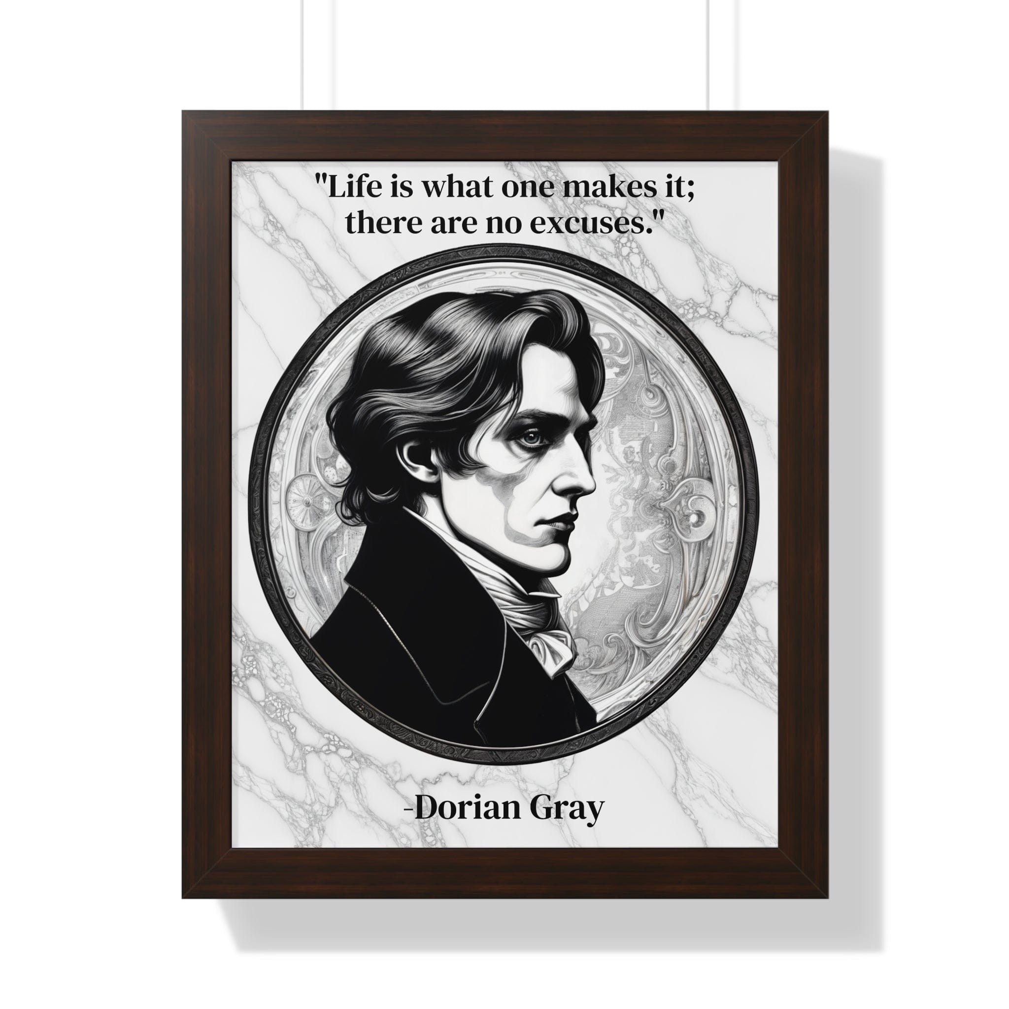 Printify Poster 16″ x 20″ / Walnut Dorian Gray Inspirational Quote Aesthetic Decor Framed Wall Art for Home Office Gift - Ideal Self-Reflection Quote Print Oscar Wilde Fans